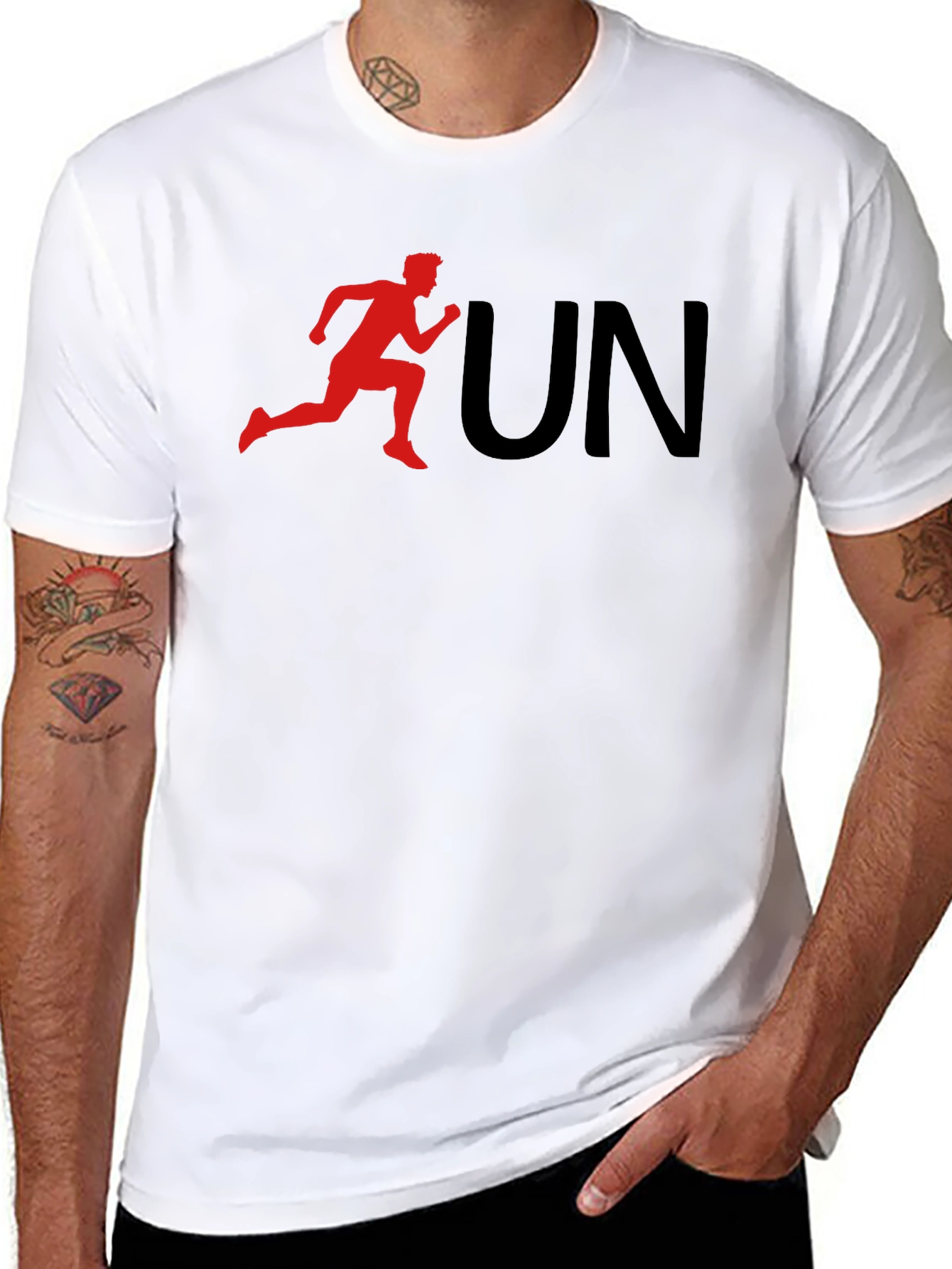 Run Graphic Tee - Black Cotton T-Shirt
