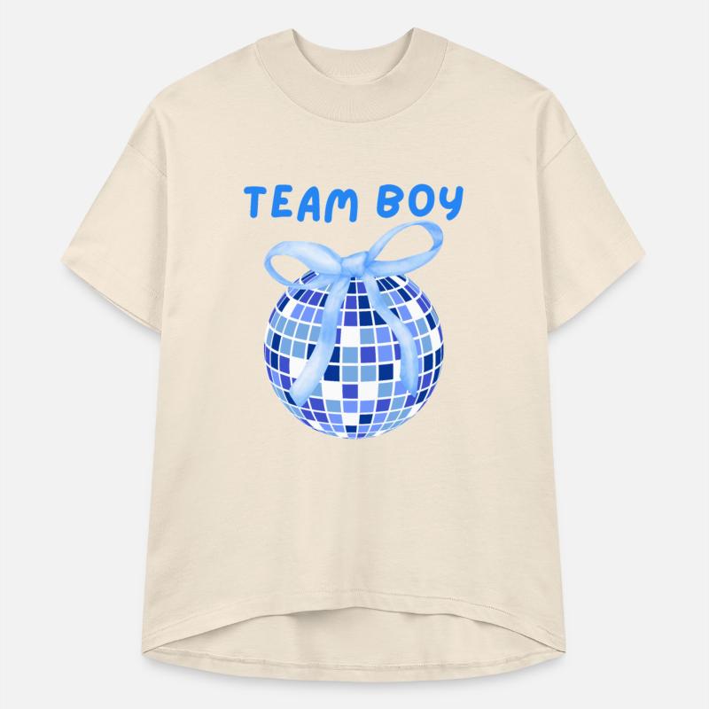 Team Boy Pregnancy Announcement Blue Disco Ball