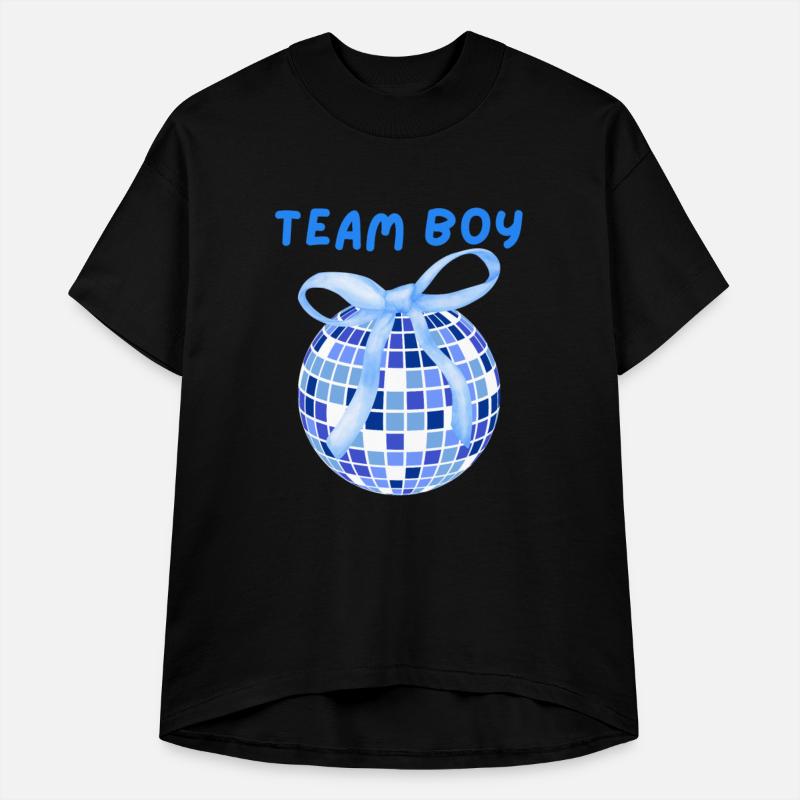 Team Boy Pregnancy Announcement Blue Disco Ball