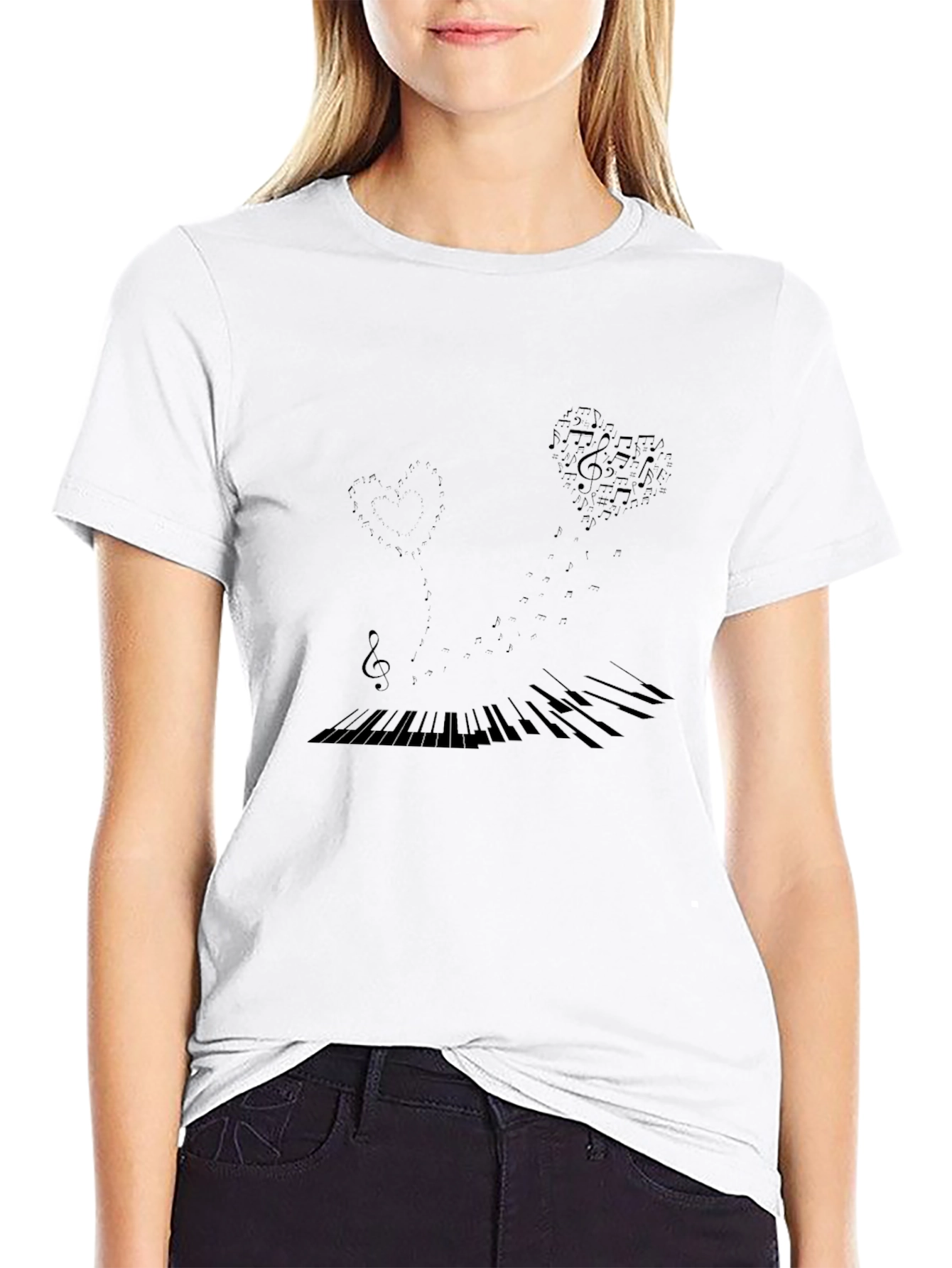 Musical Heartbeat T-Shirt - Black