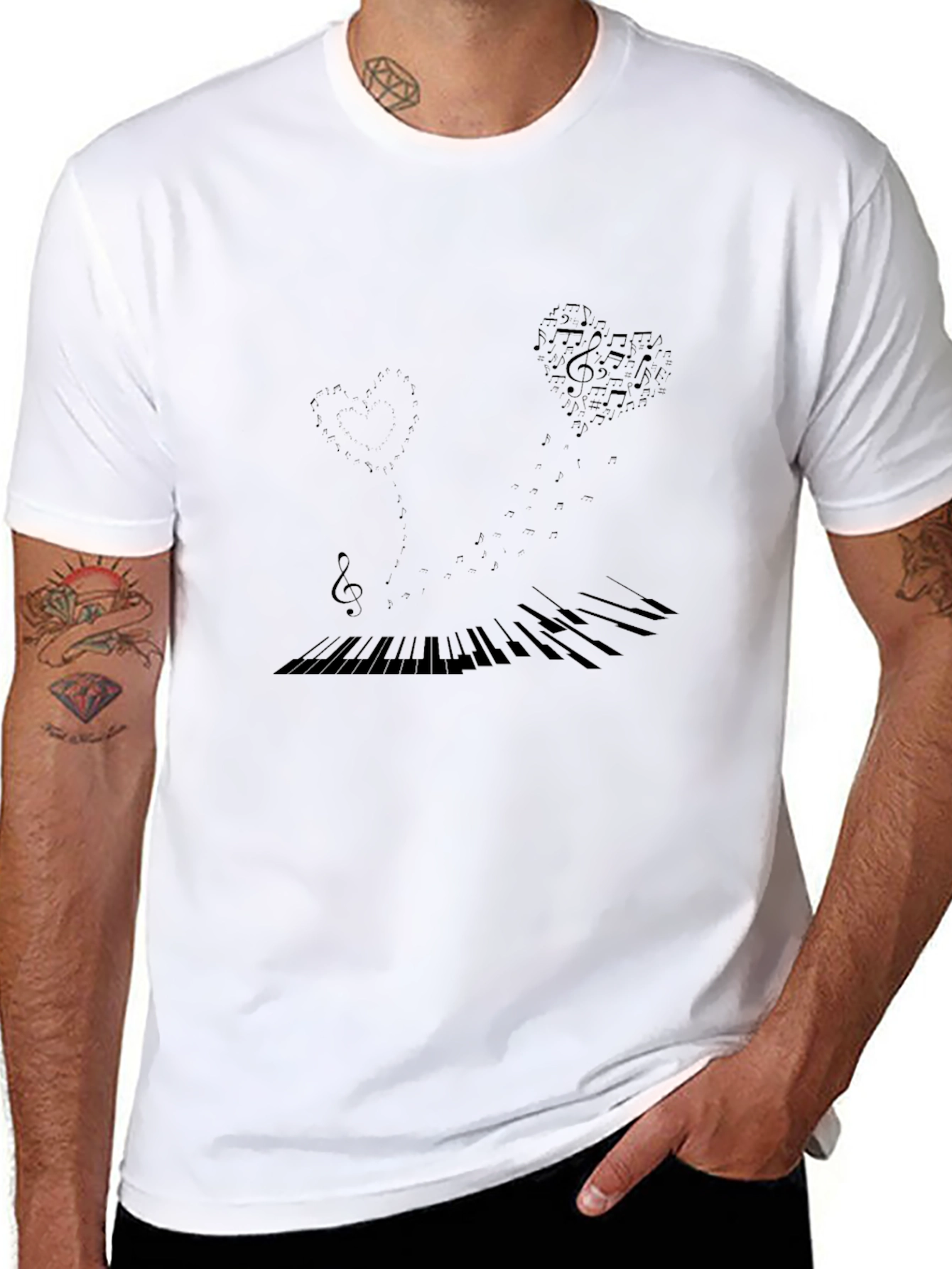 Musical Heartbeat T-Shirt - Black