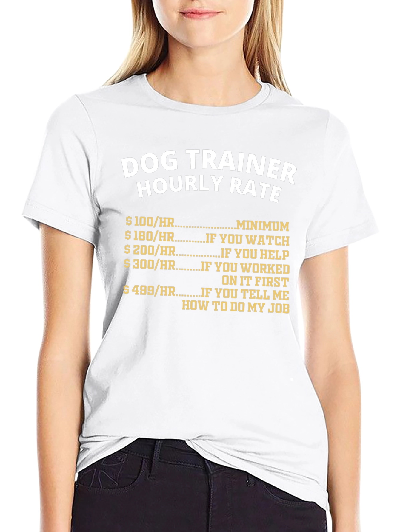 Dog Trainer Hourly Rate T-Shirt Funny Pet Training Tee