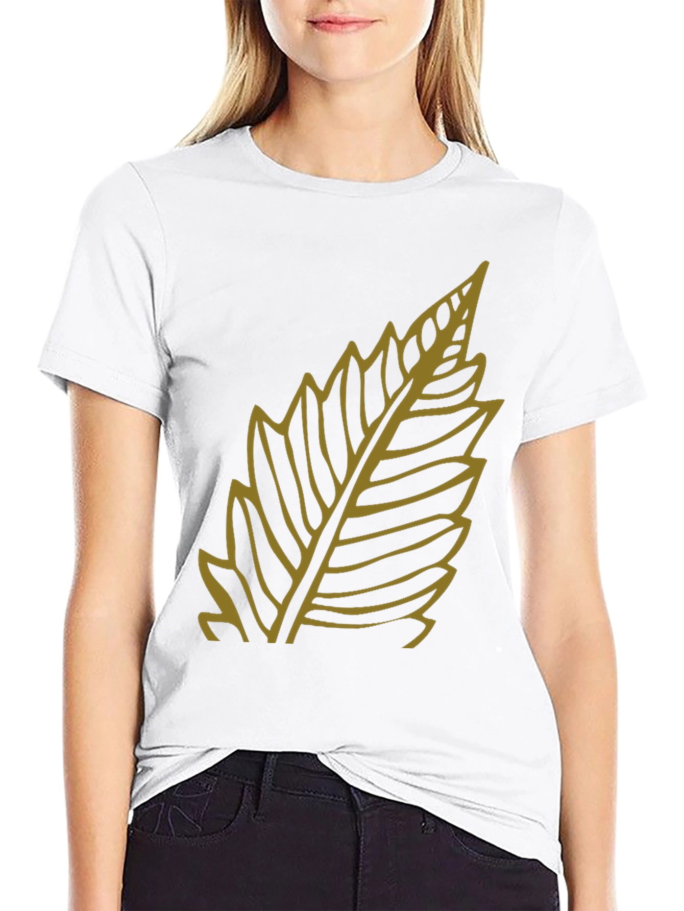 Leaf Graphic Black T-Shirt