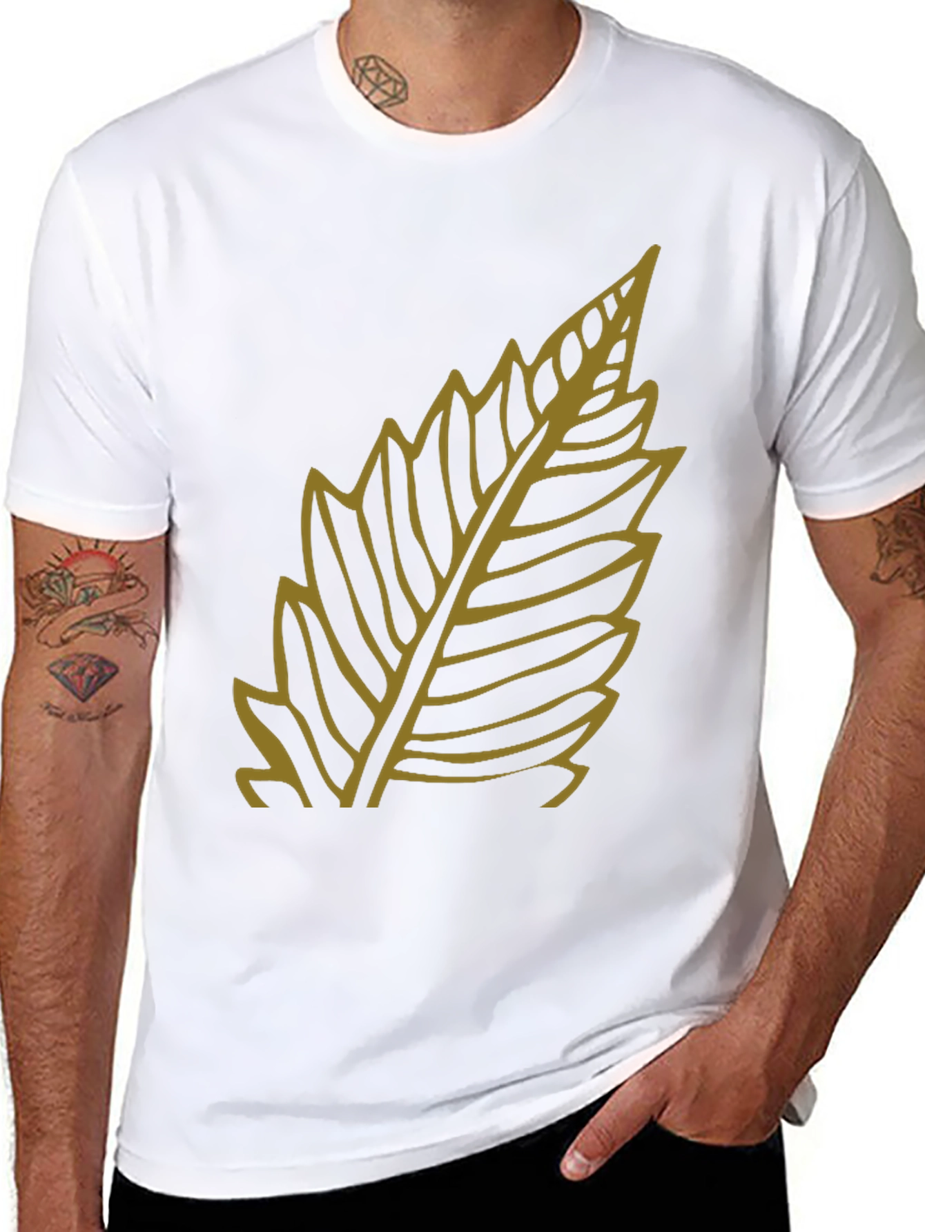 Leaf Graphic Black T-Shirt