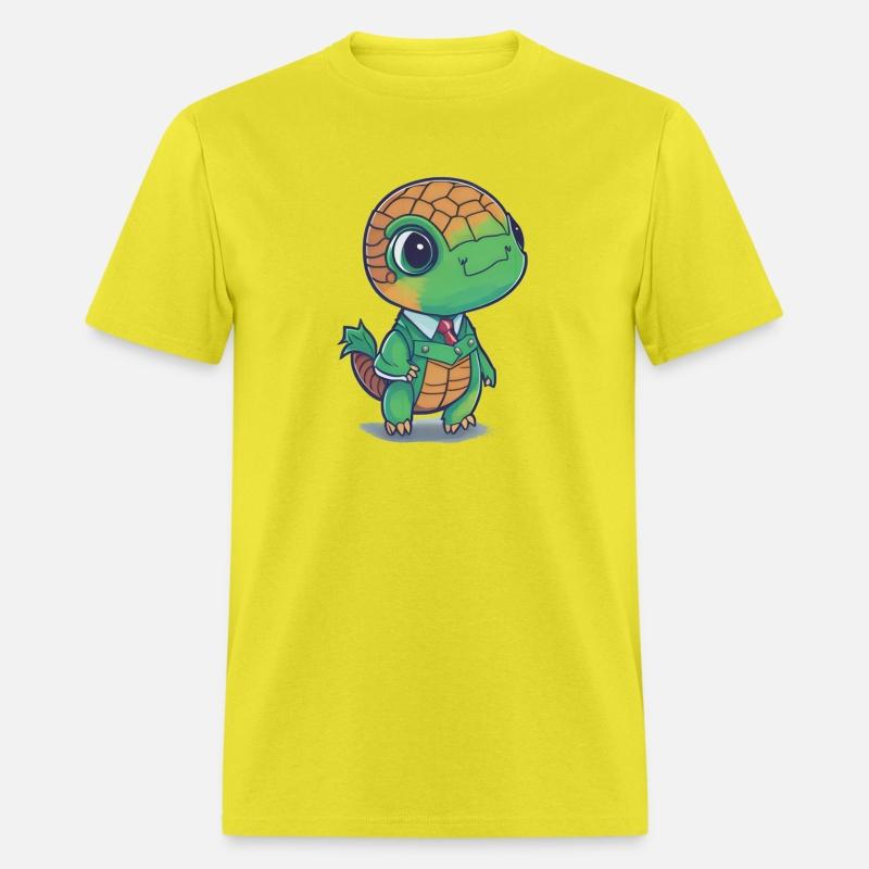 The Baby turtle wears a cool suit.