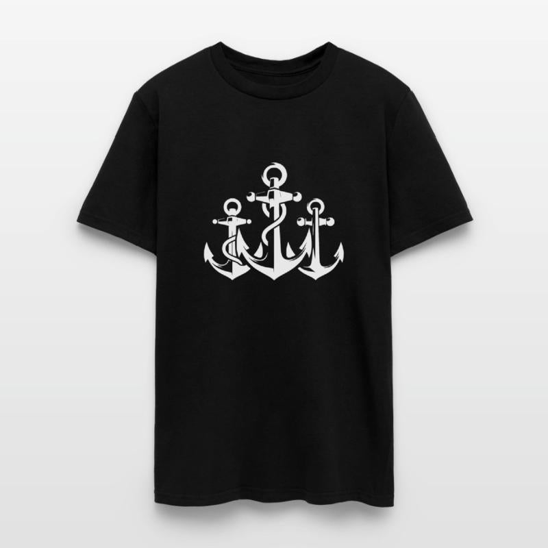 Three Anchors With Rope Rope Around The Iron