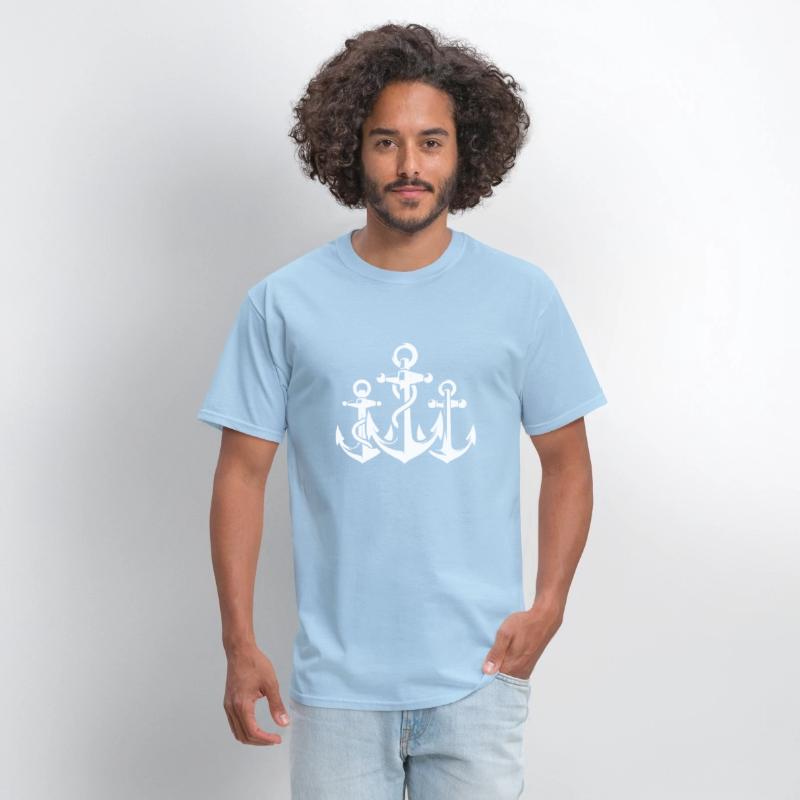 Three Anchors With Rope Rope Around The Iron