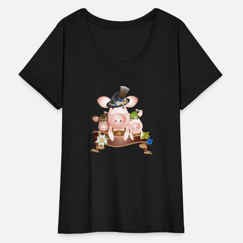 three magical cute pigs in costume