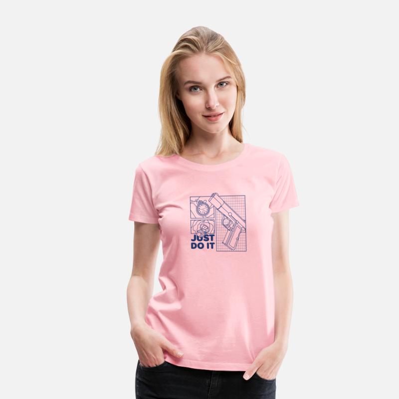 Time to Roll – Minimalist Gun & Dice Graphic Tee