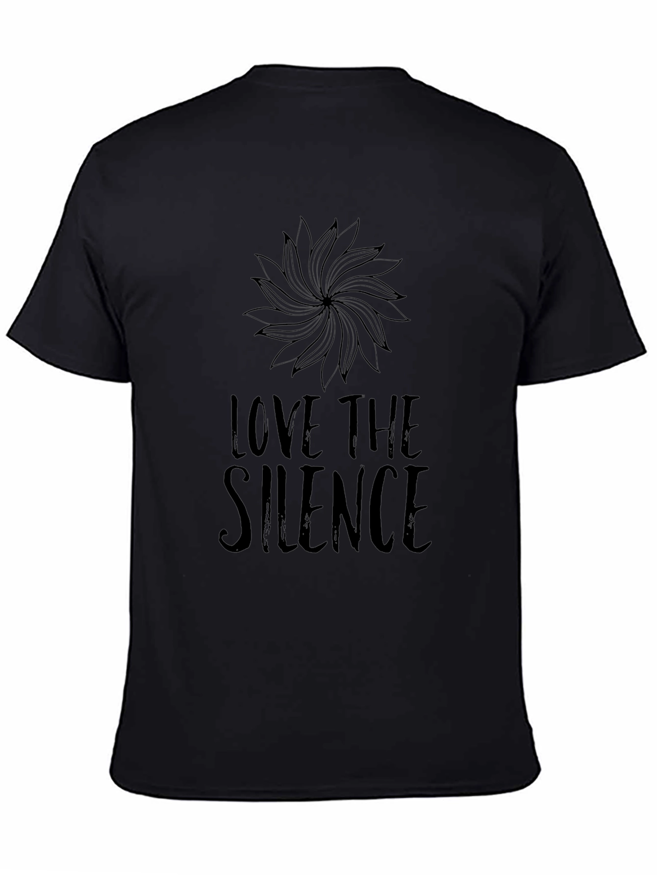 Love The Silence Graphic Black Tee