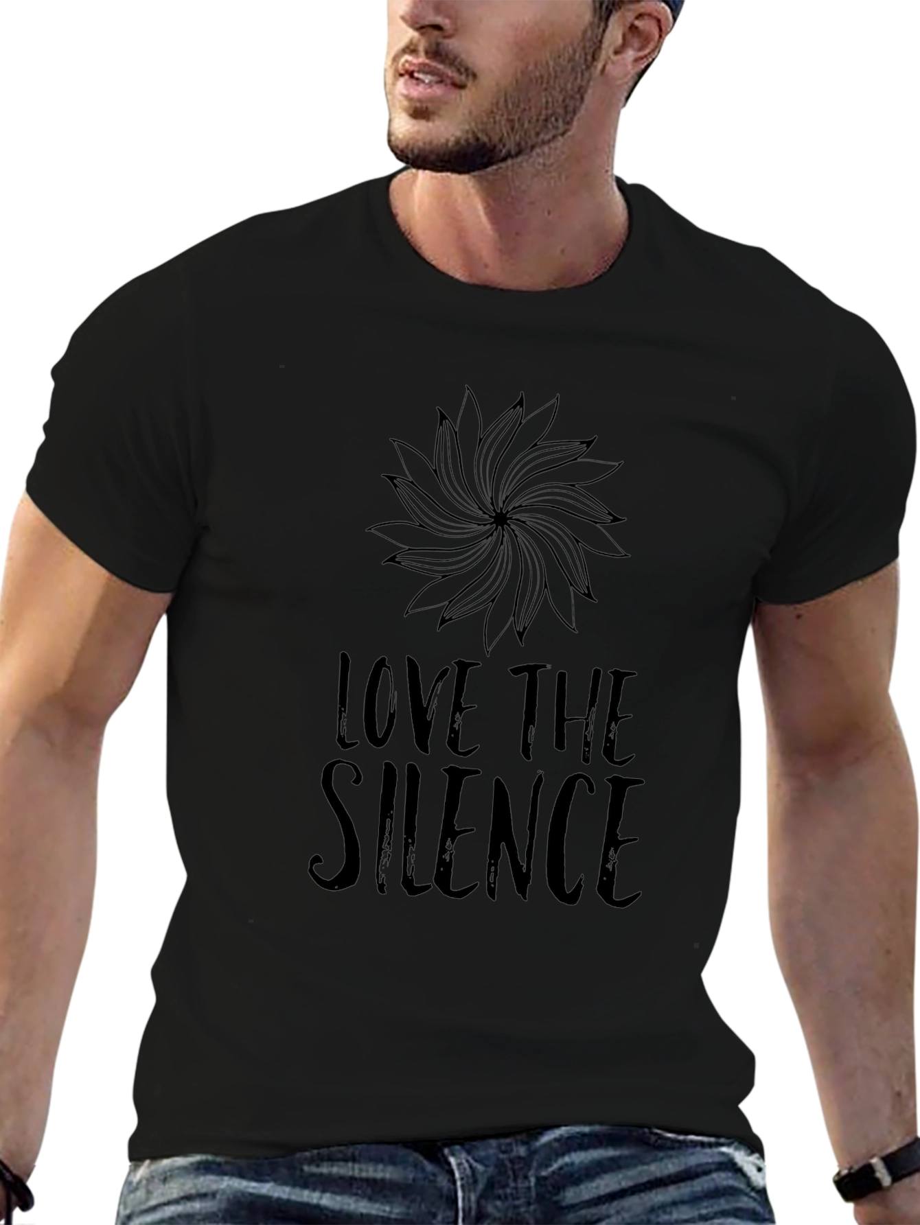 Love The Silence Graphic Black Tee