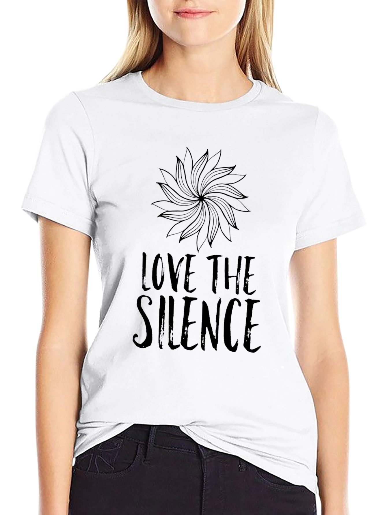 Love The Silence Graphic Black Tee