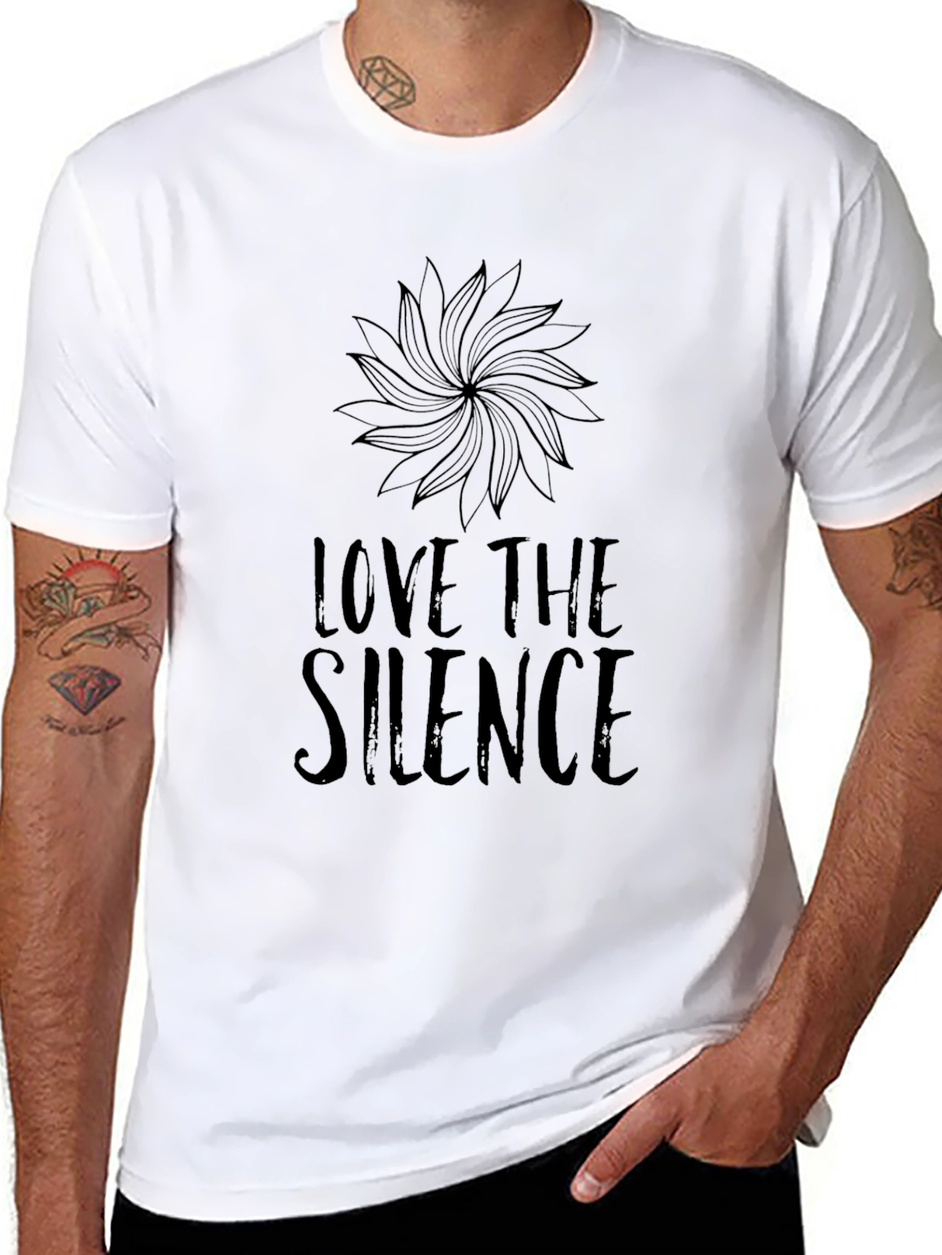 Love The Silence Graphic Black Tee