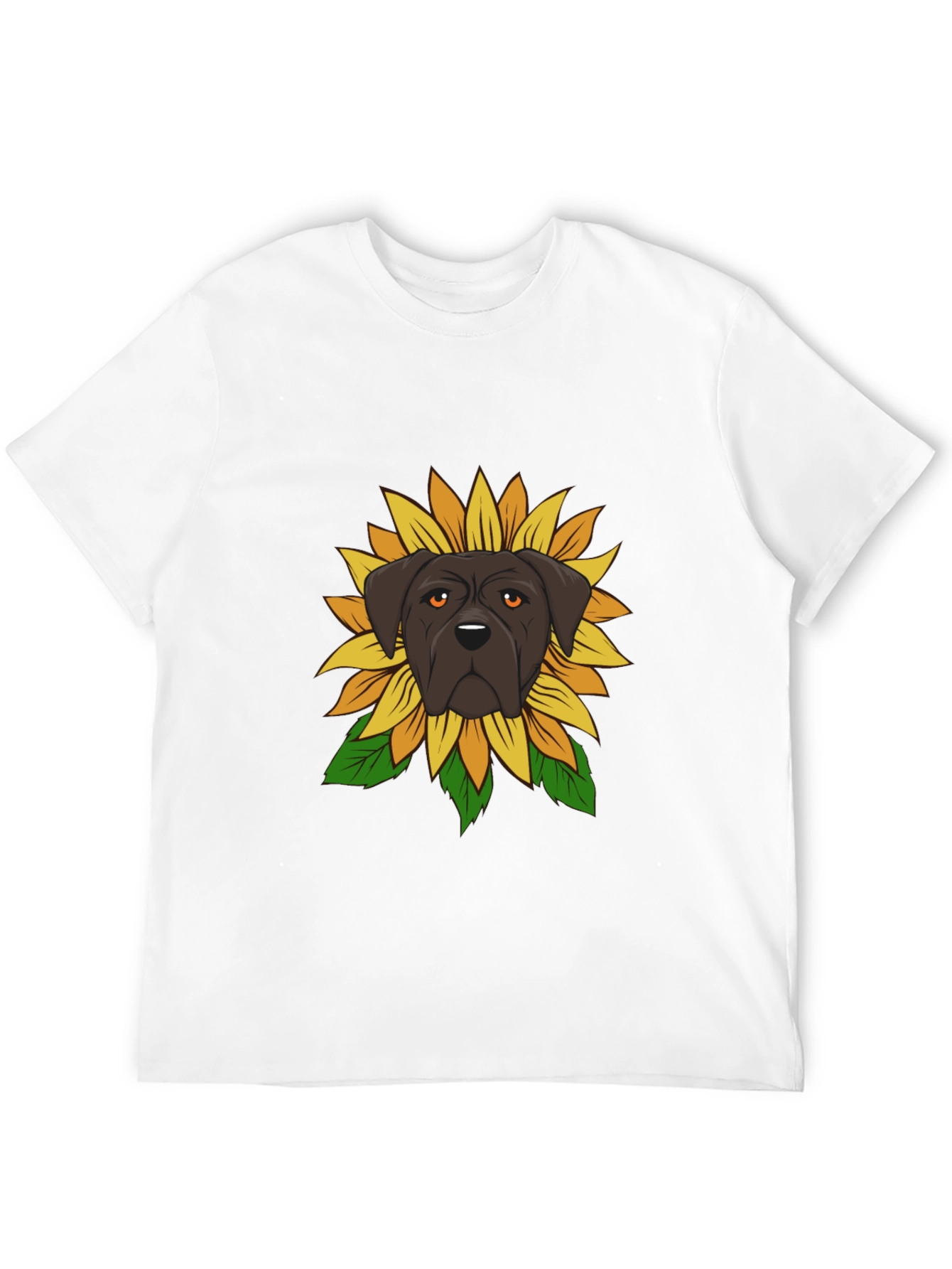 Dog Sunflower Graphic Tee - Black