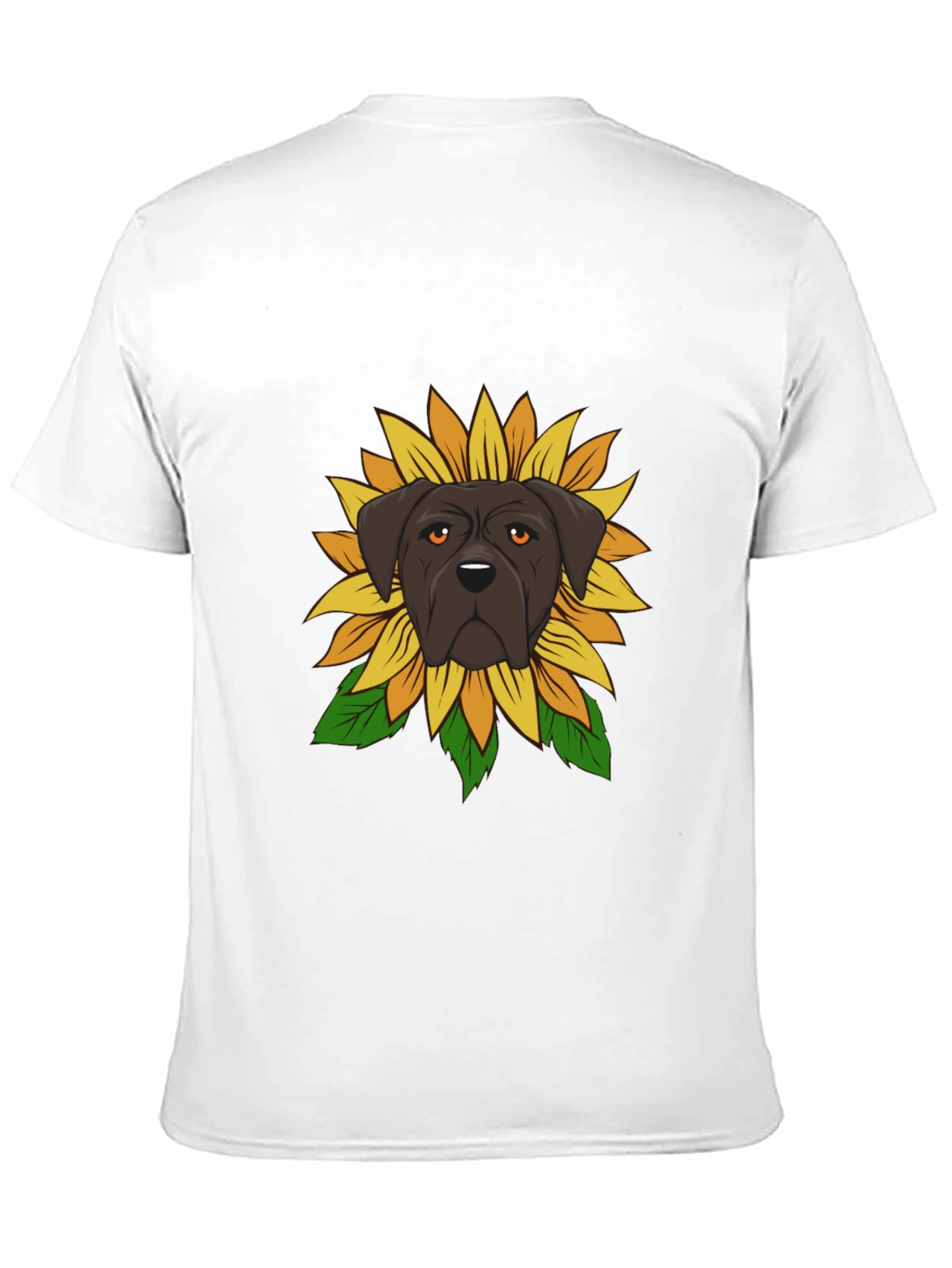 Dog Sunflower Graphic Tee - Black