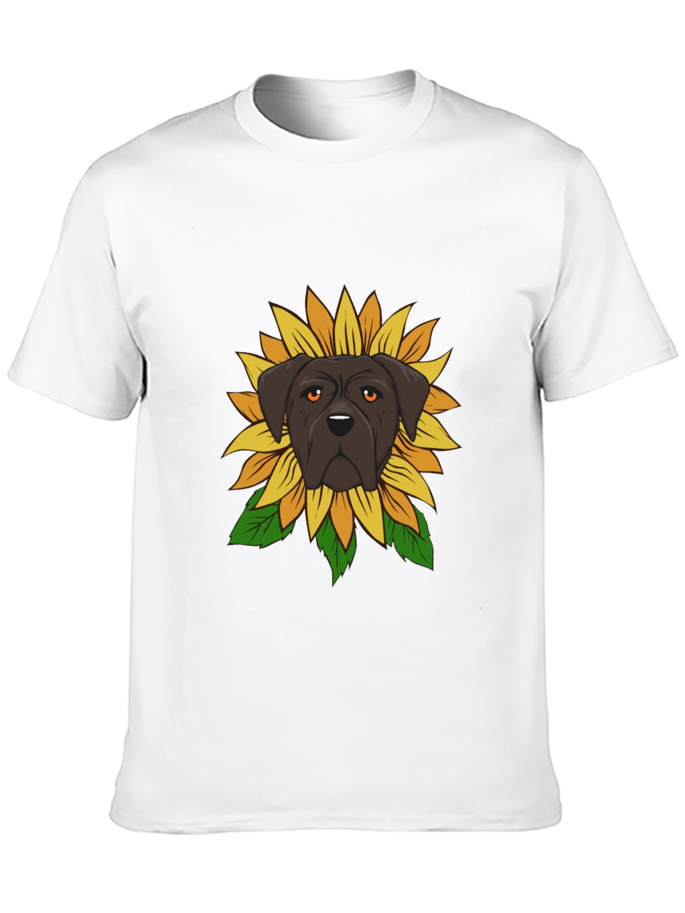 Dog Sunflower Graphic Tee - Black