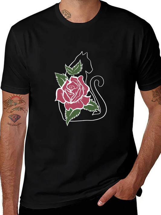Black Cat Rose T-Shirt