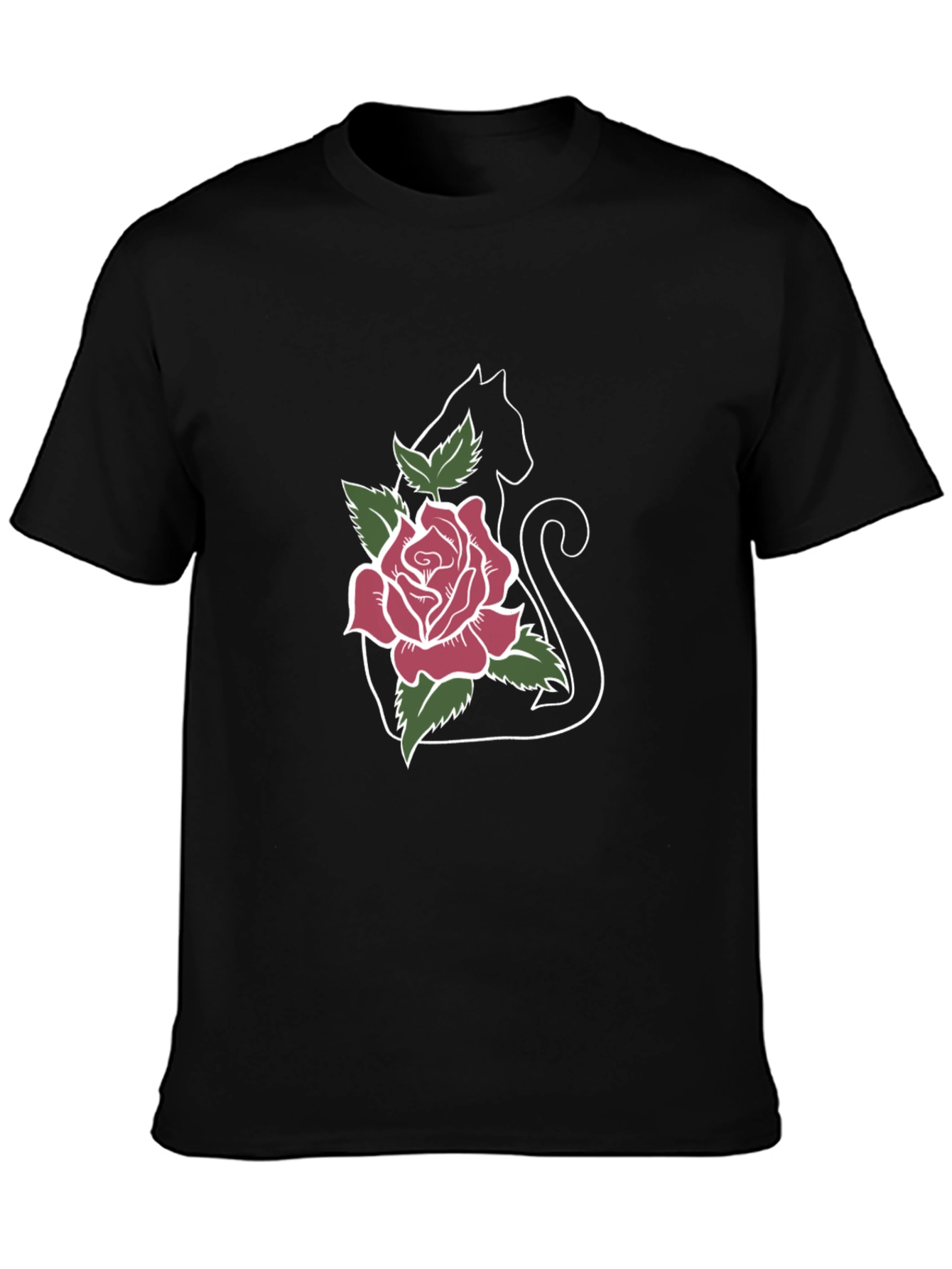 Black Cat Rose T-Shirt