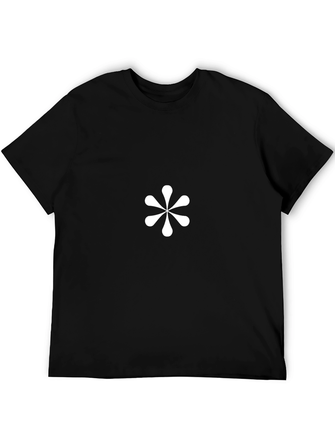 Modern Black T-Shirt with Floral Design