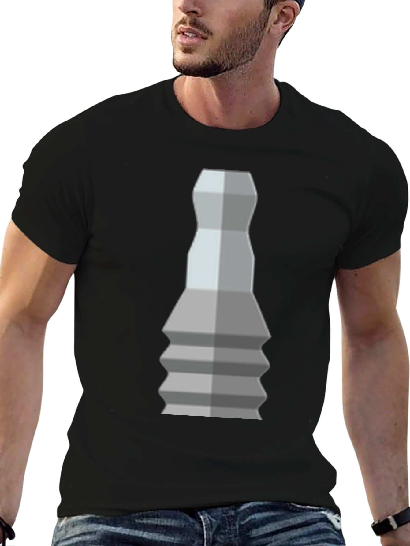 Geometric Chess Piece T-Shirt - Stylish Graphic Tee