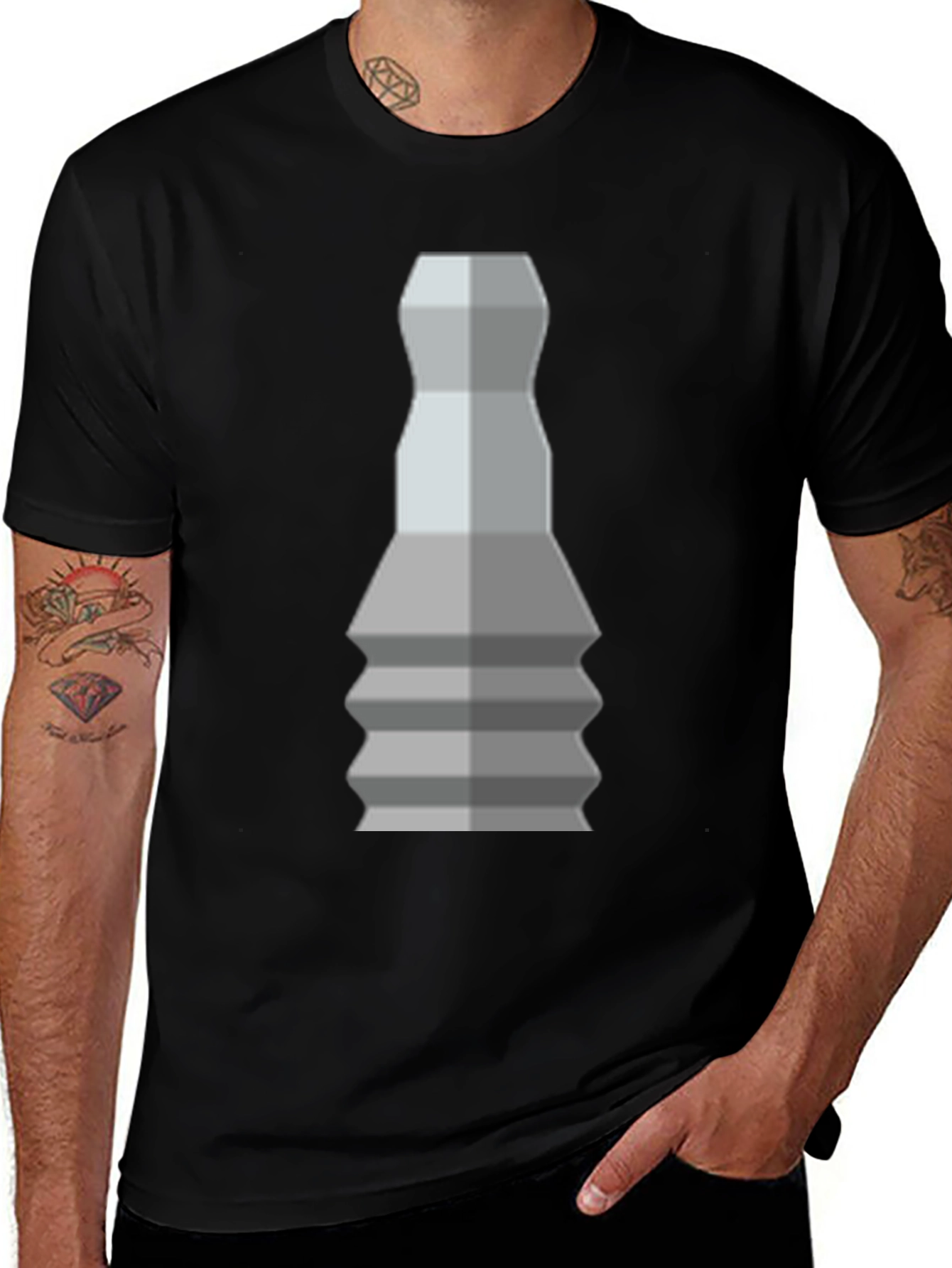 Geometric Chess Piece T-Shirt - Stylish Graphic Tee