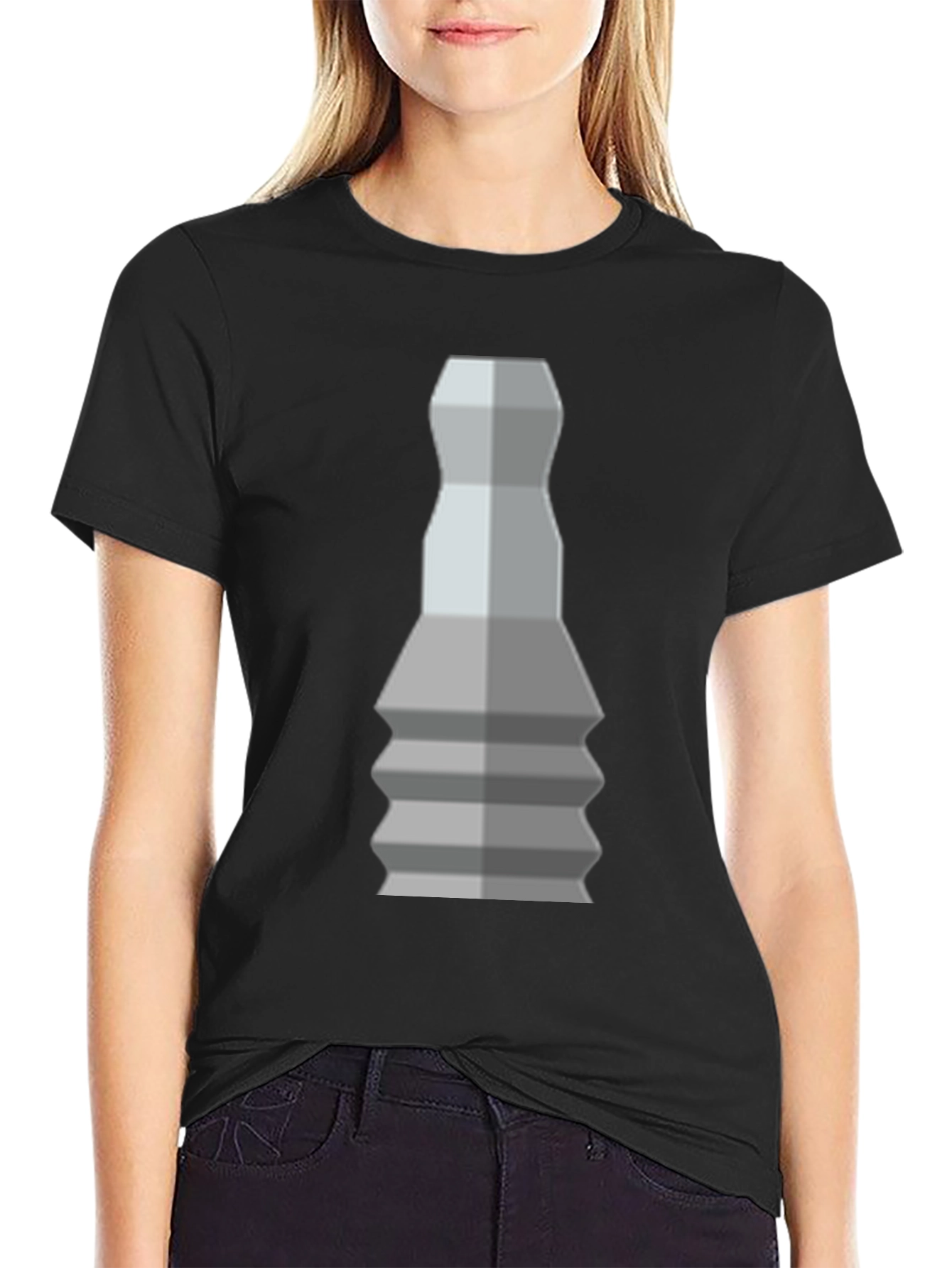 Geometric Chess Piece T-Shirt - Stylish Graphic Tee