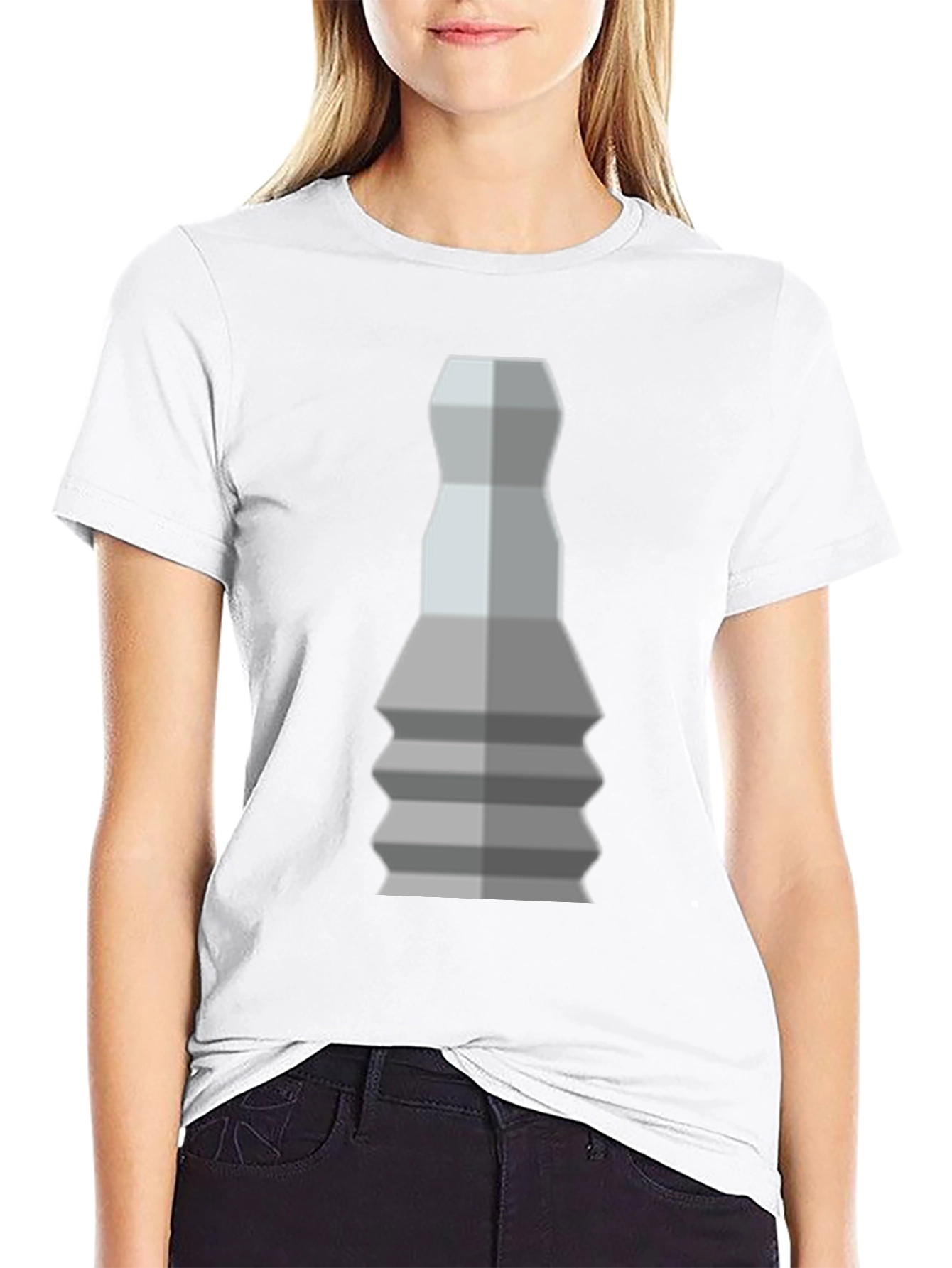 Geometric Chess Piece T-Shirt - Stylish Graphic Tee