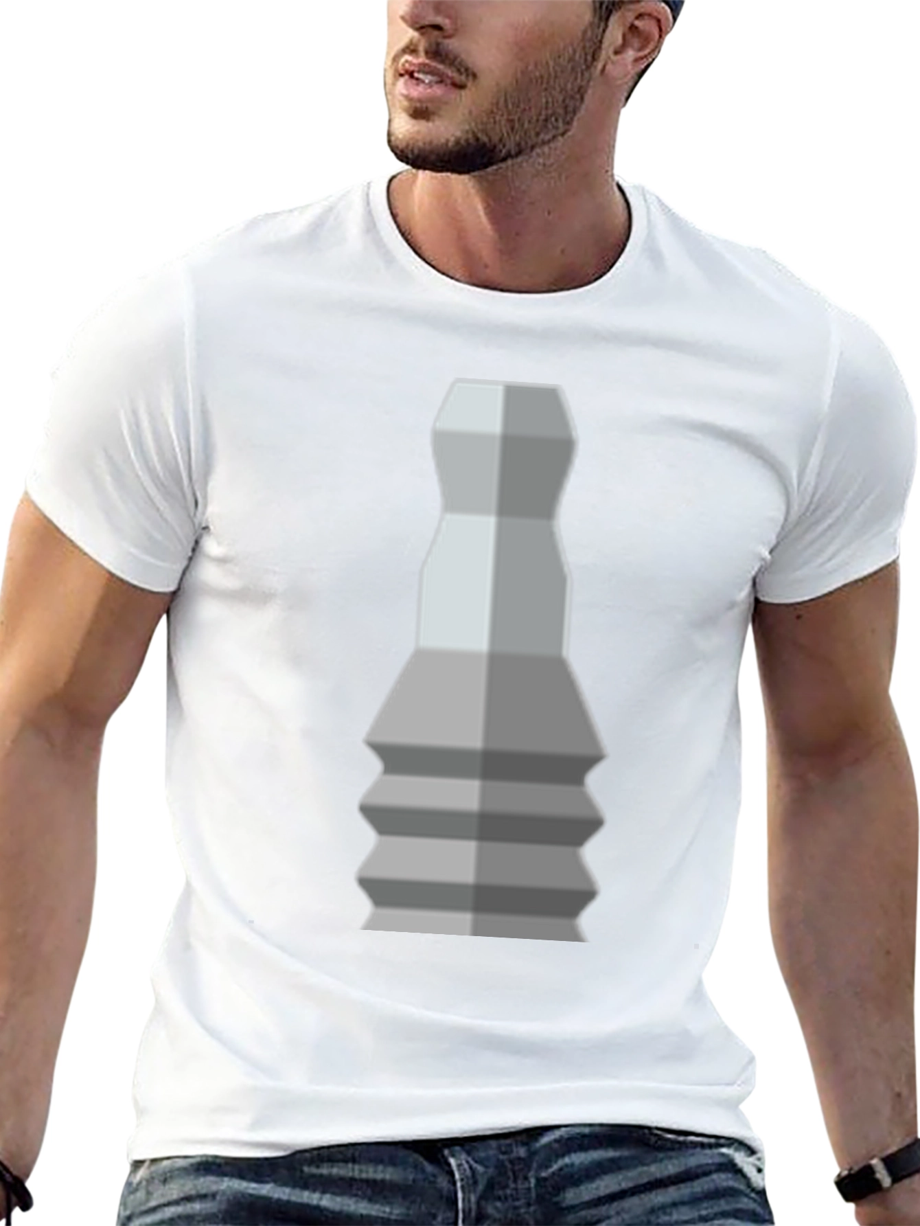Geometric Chess Piece T-Shirt - Stylish Graphic Tee