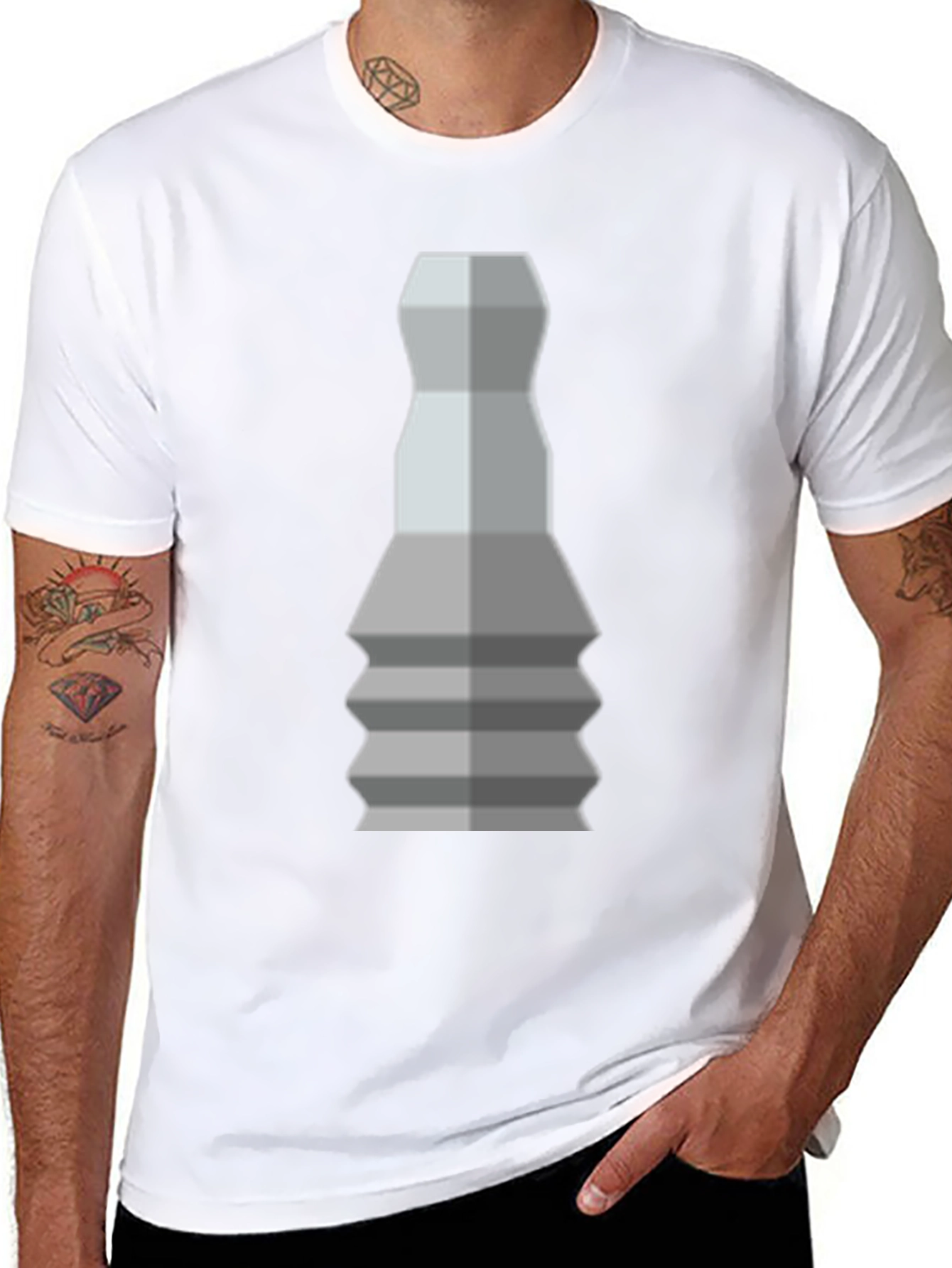 Geometric Chess Piece T-Shirt - Stylish Graphic Tee