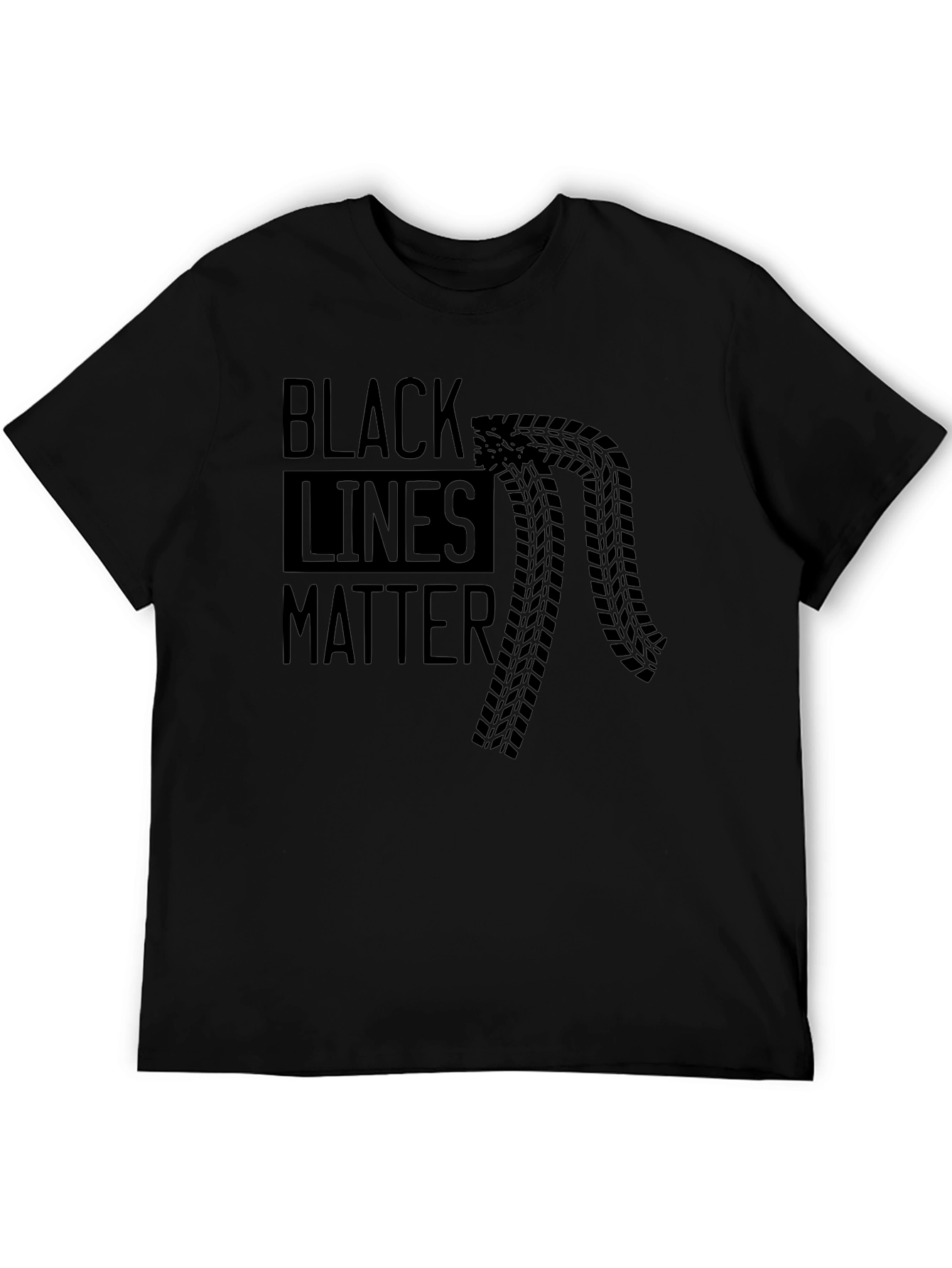 Black Lines Matter Graphic Tee - Racing Enthusiast T-Shirt