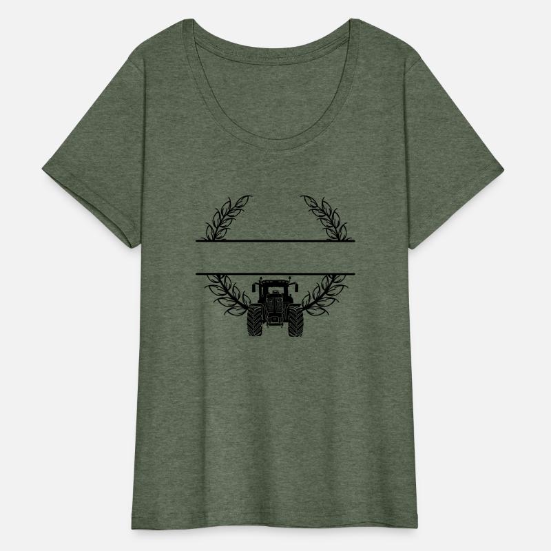 Tractor Front View in Wheat Wreath Shadow Design