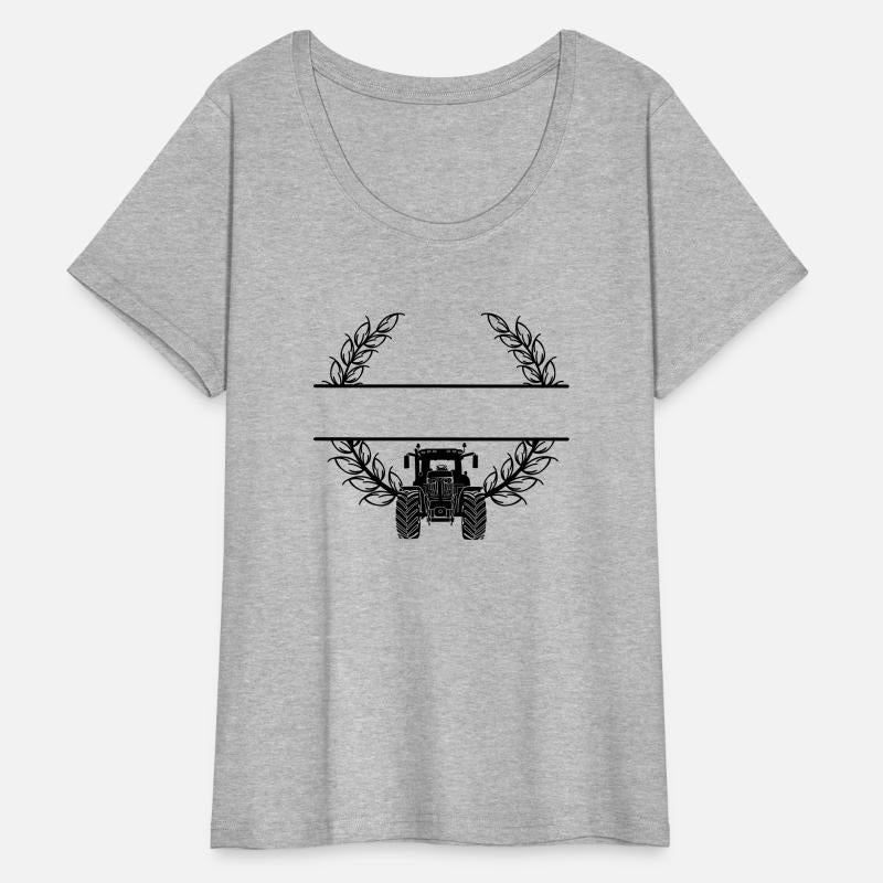 Tractor Front View in Wheat Wreath Shadow Design