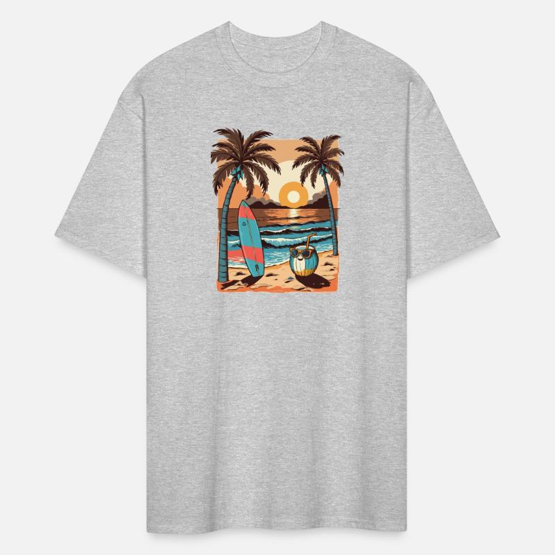 Tropical Surf Sunset Tee | Summer Vibes Beachwear