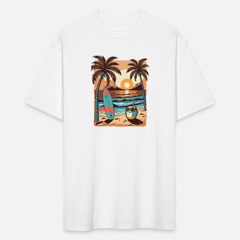 Tropical Surf Sunset Tee | Summer Vibes Beachwear