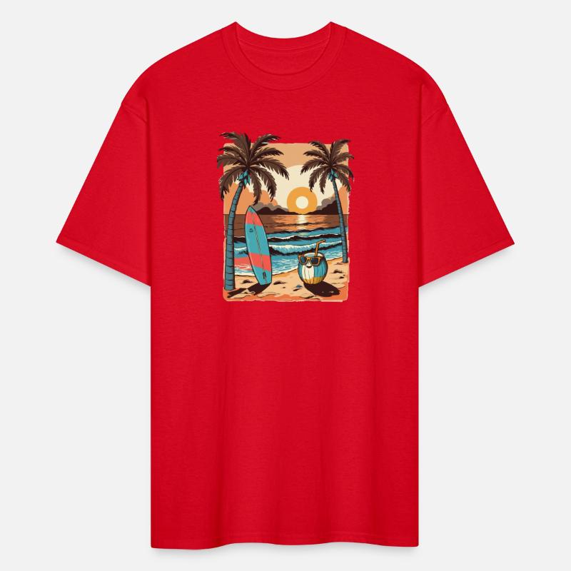 Tropical Surf Sunset Tee | Summer Vibes Beachwear