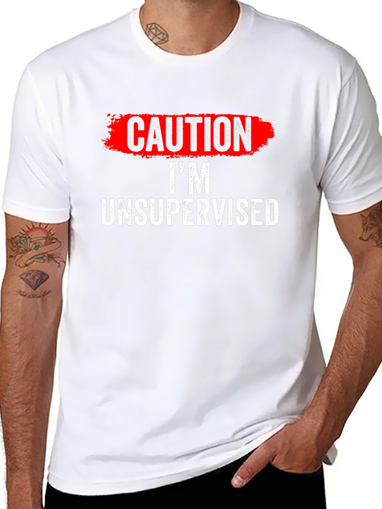 Caution Im Unsupervised T-Shirt Funny Humor