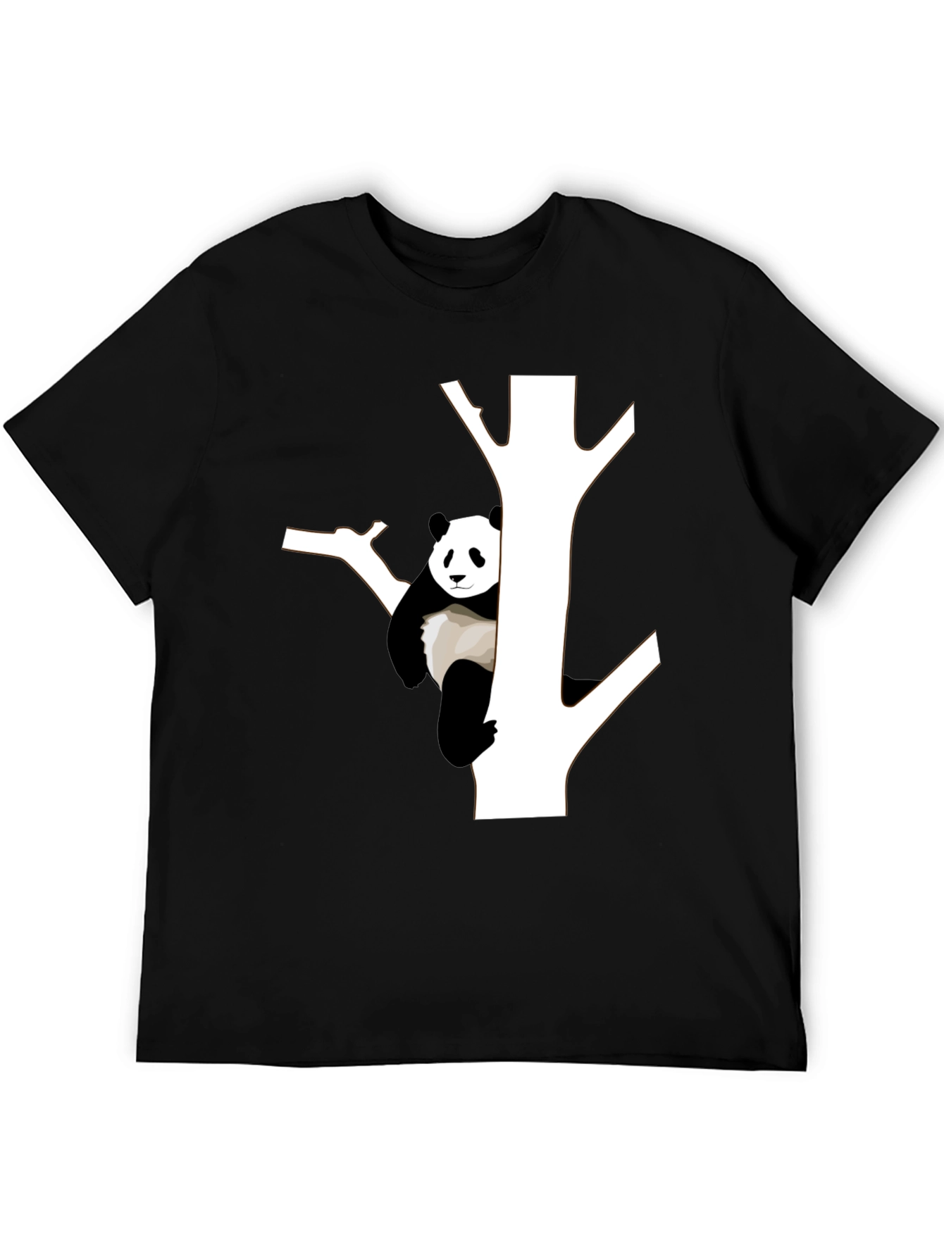 Panda Tree Graphic Tee - Stylish Black T-Shirt