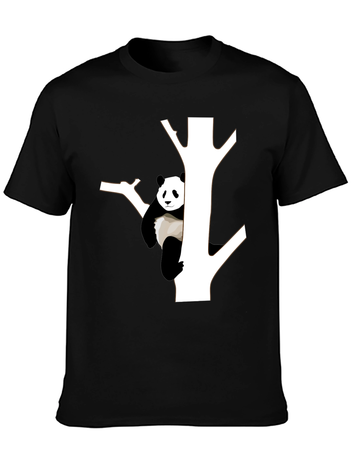 Panda Tree Graphic Tee - Stylish Black T-Shirt