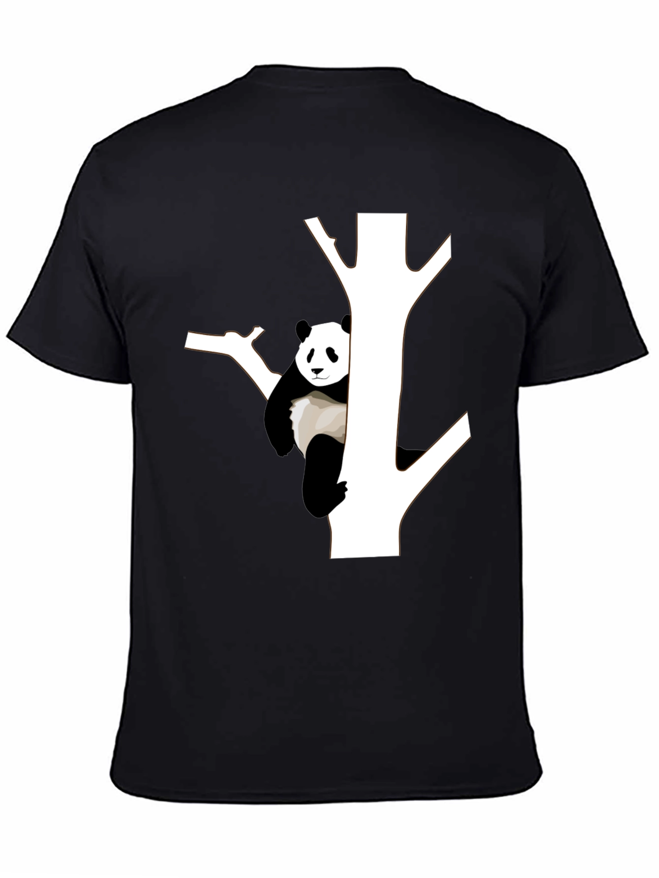 Panda Tree Graphic Tee - Stylish Black T-Shirt