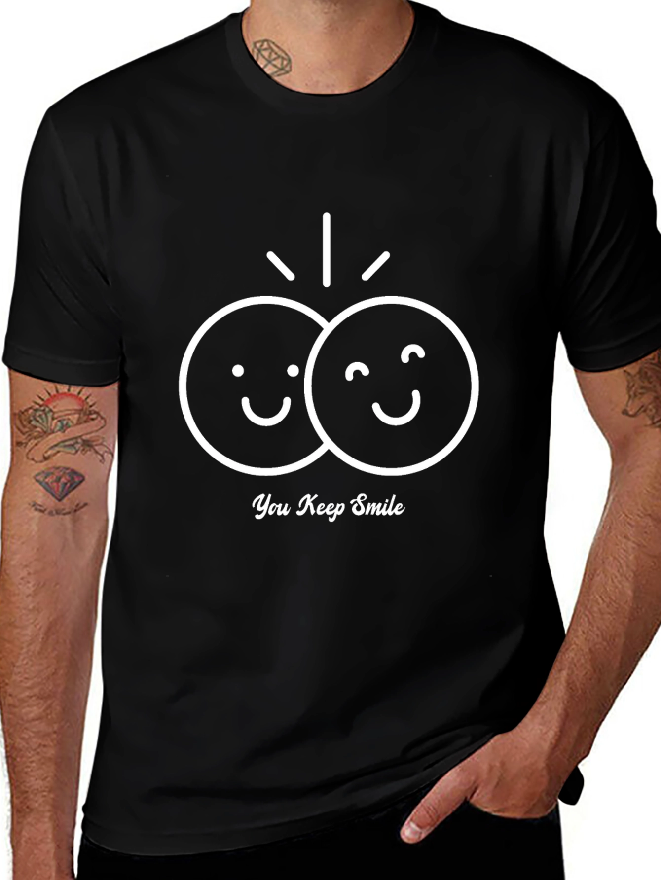 You Keep Smile Black Graphic T-Shirt