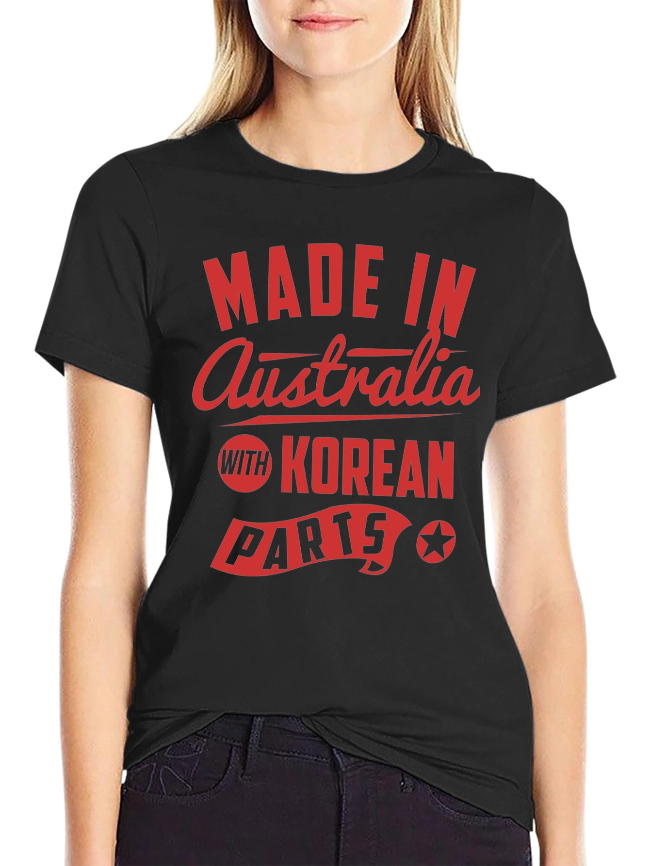 Made in Australia with Korean Parts Novelty T-Shirt
