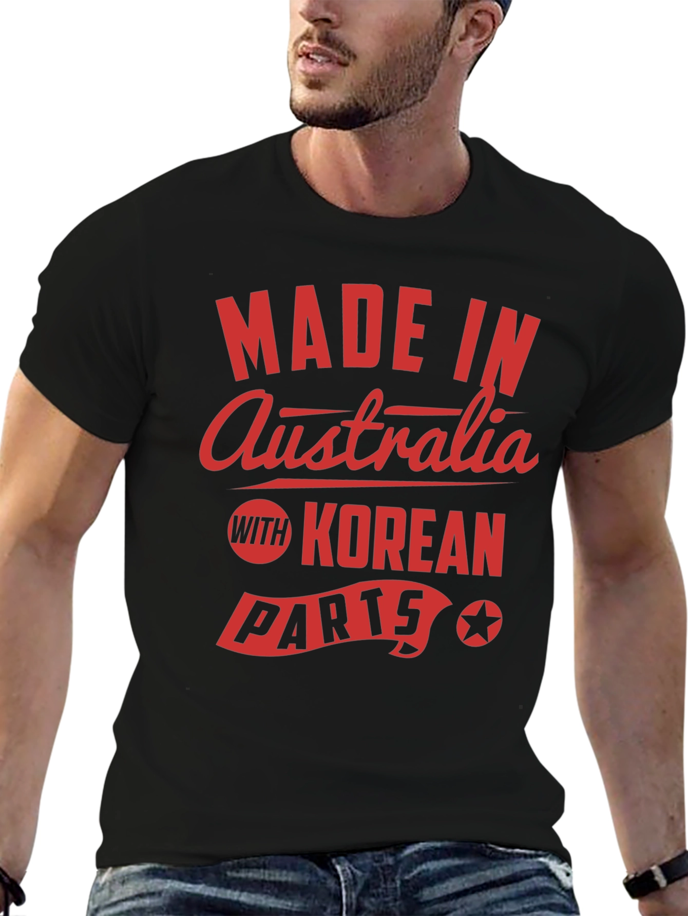 Made in Australia with Korean Parts Novelty T-Shirt
