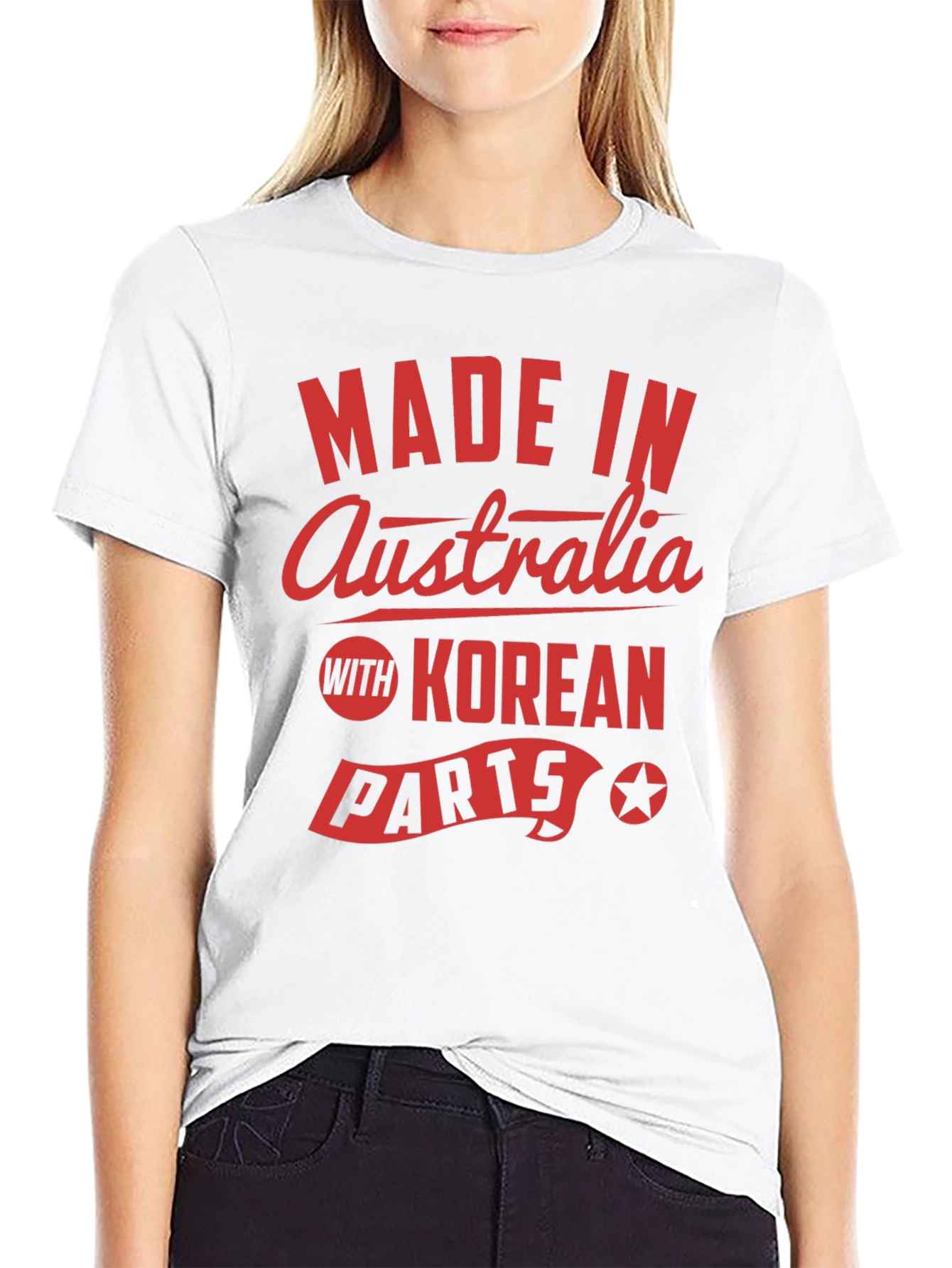 Made in Australia with Korean Parts Novelty T-Shirt