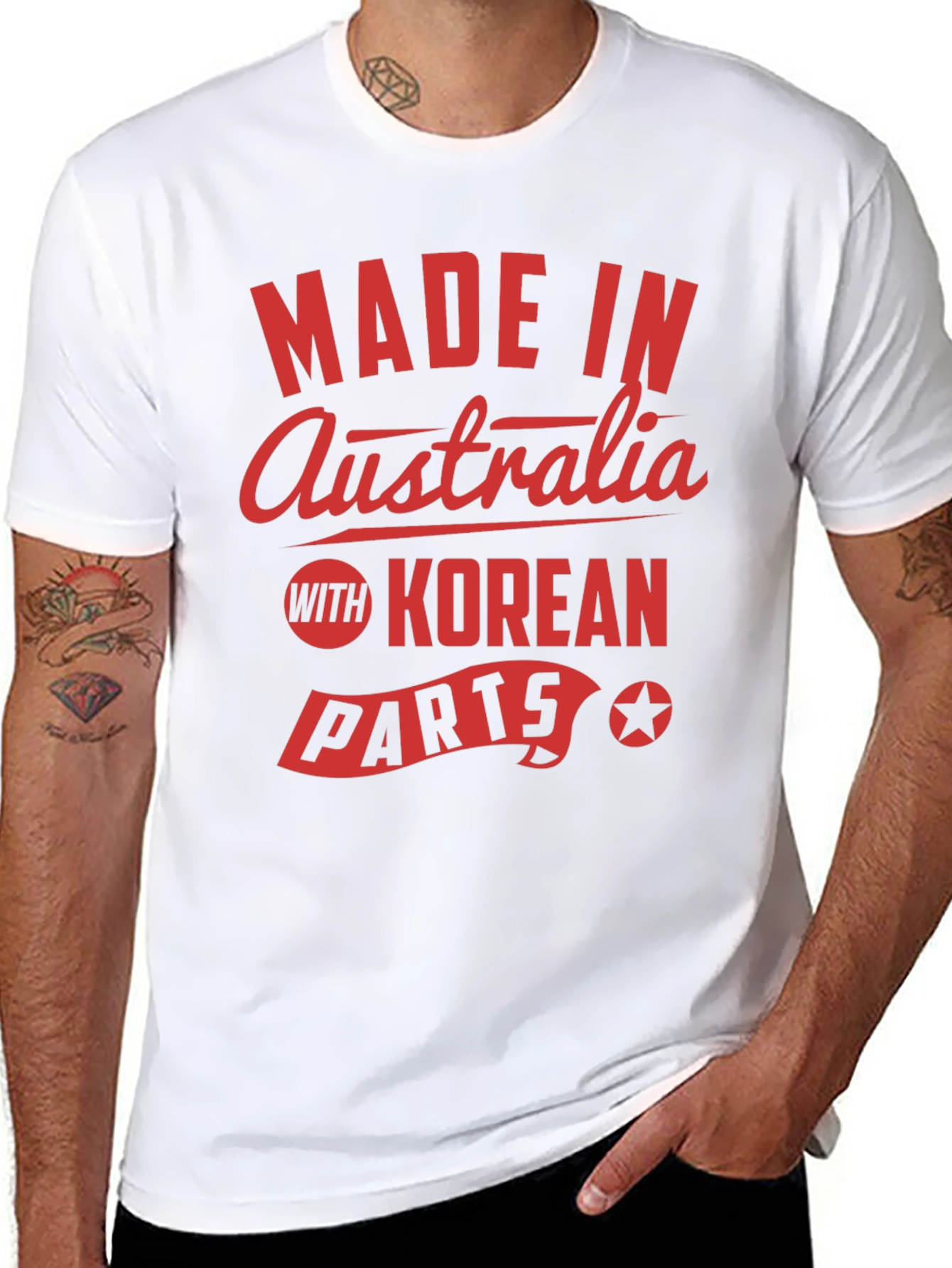 Made in Australia with Korean Parts Novelty T-Shirt