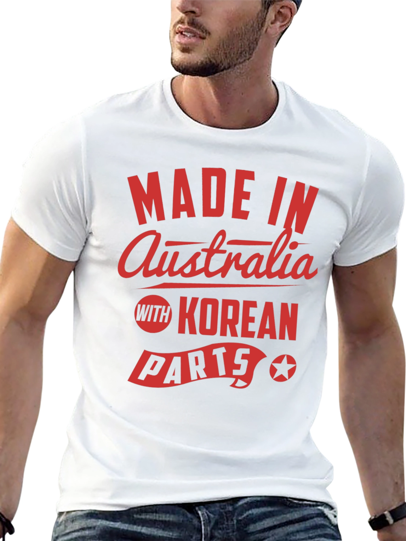 Made in Australia with Korean Parts Novelty T-Shirt