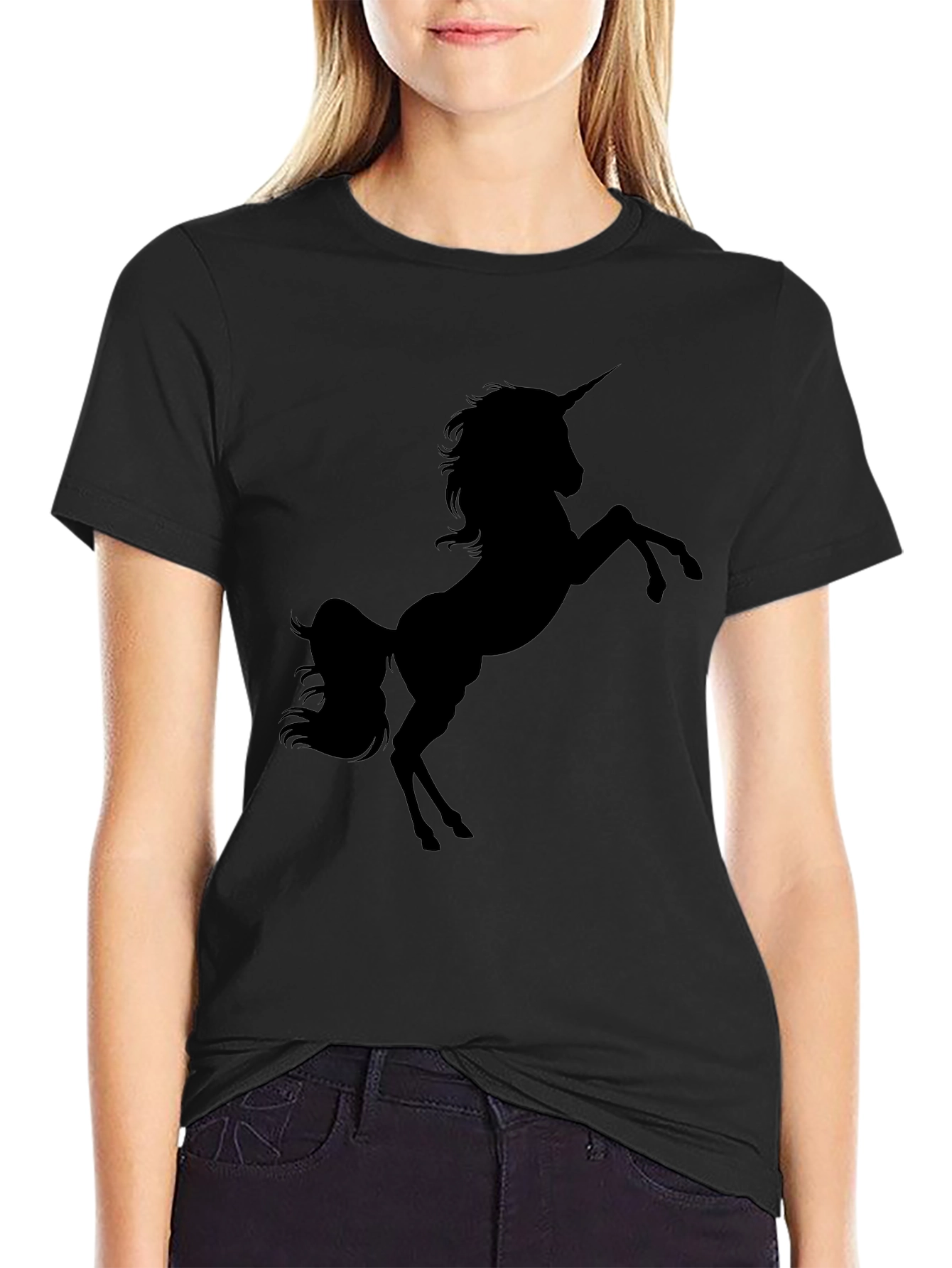 Unicorn Silhouette Black T-Shirt