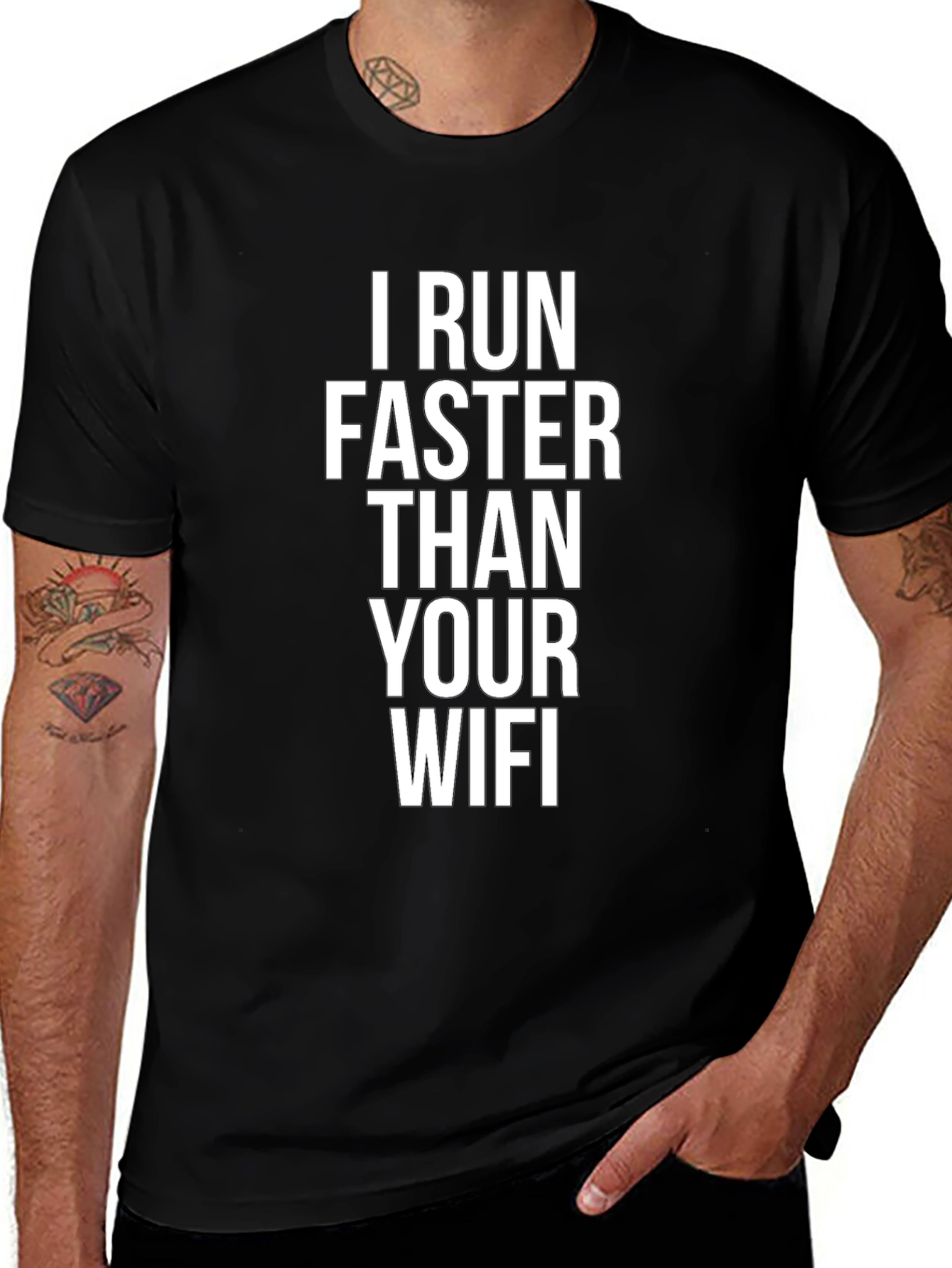 I Run Faster Than Your WiFi Graphic Tee