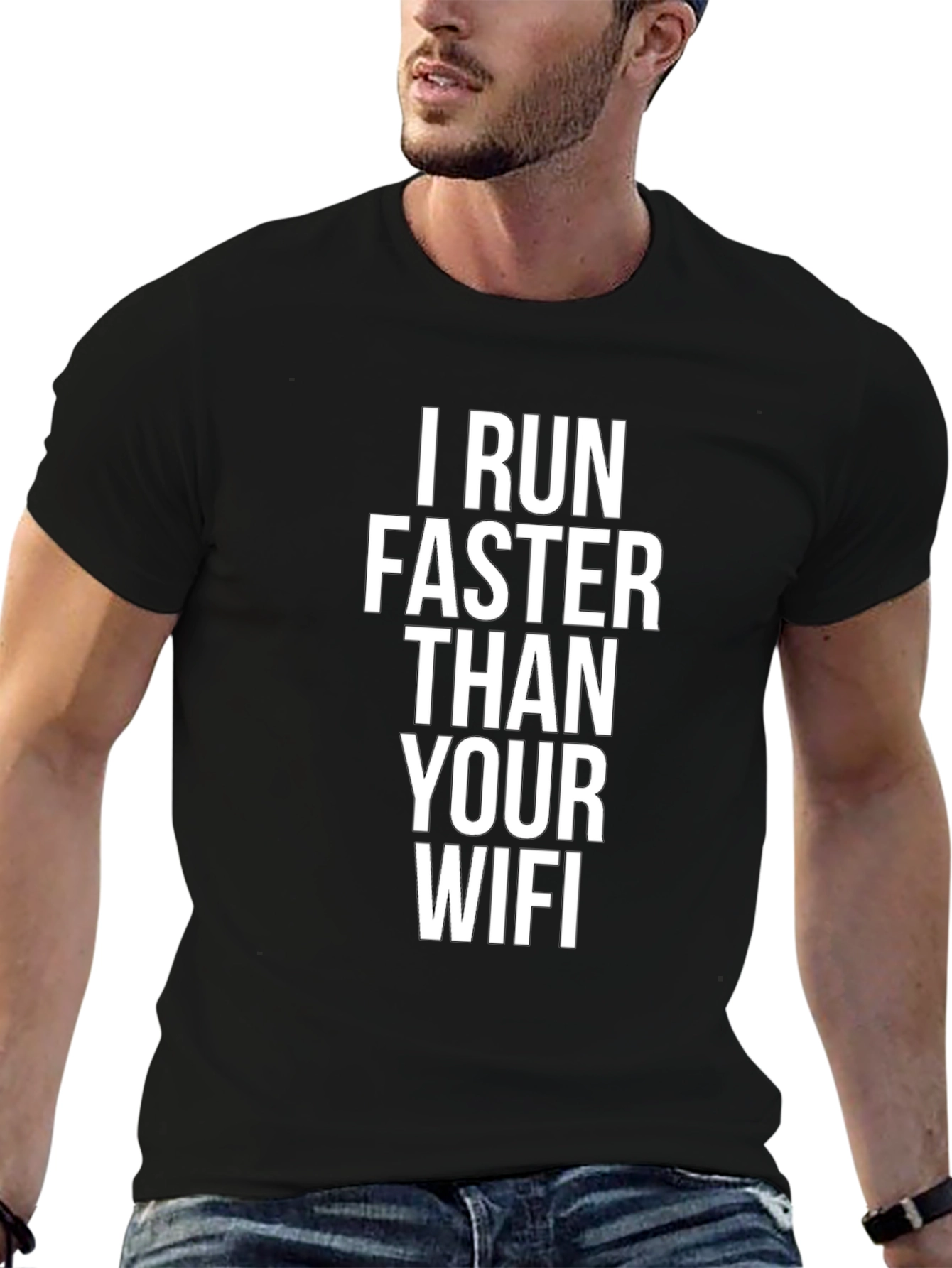 I Run Faster Than Your WiFi Graphic Tee