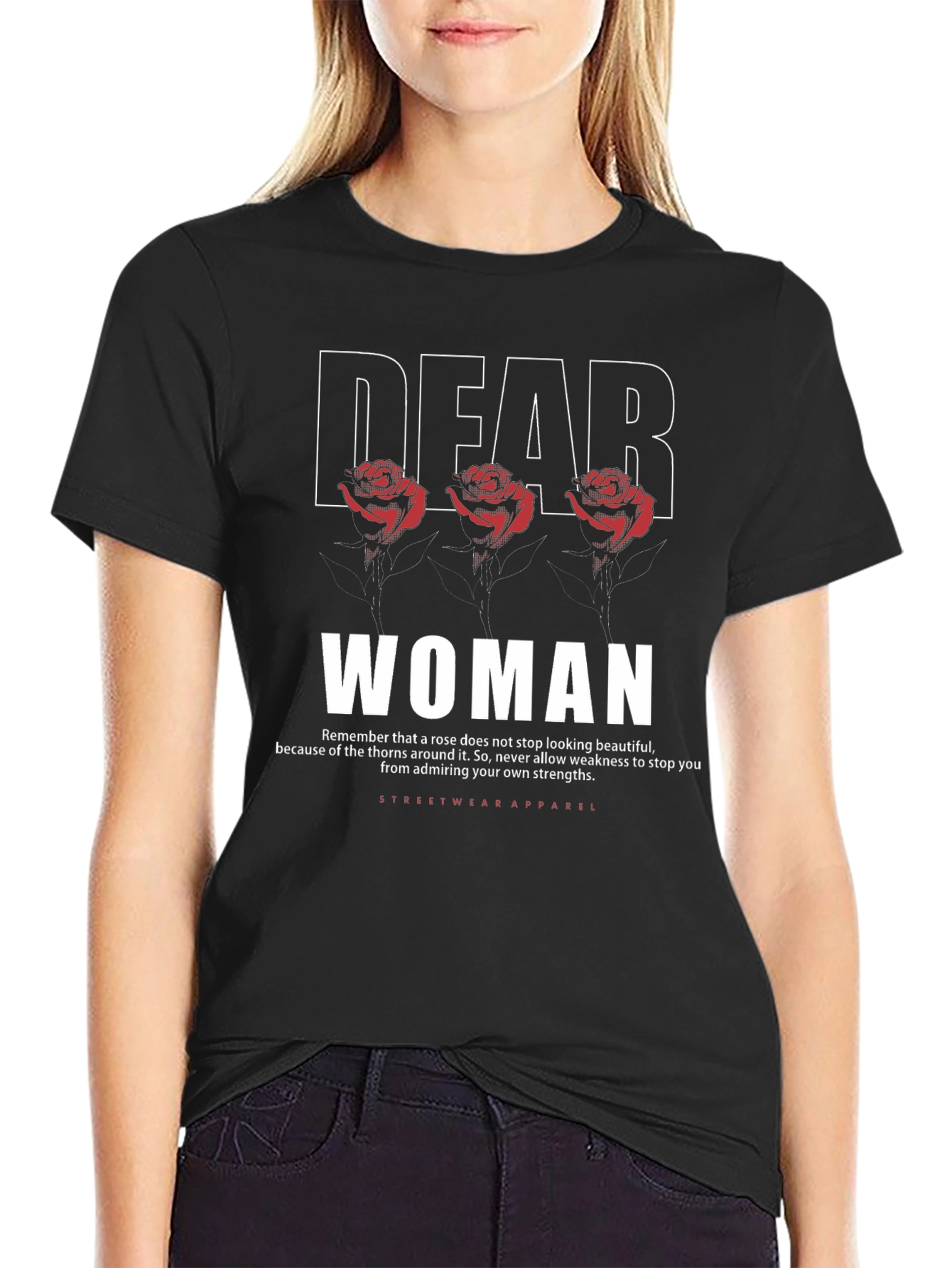 Dear Woman Rose Graphic T-Shirt