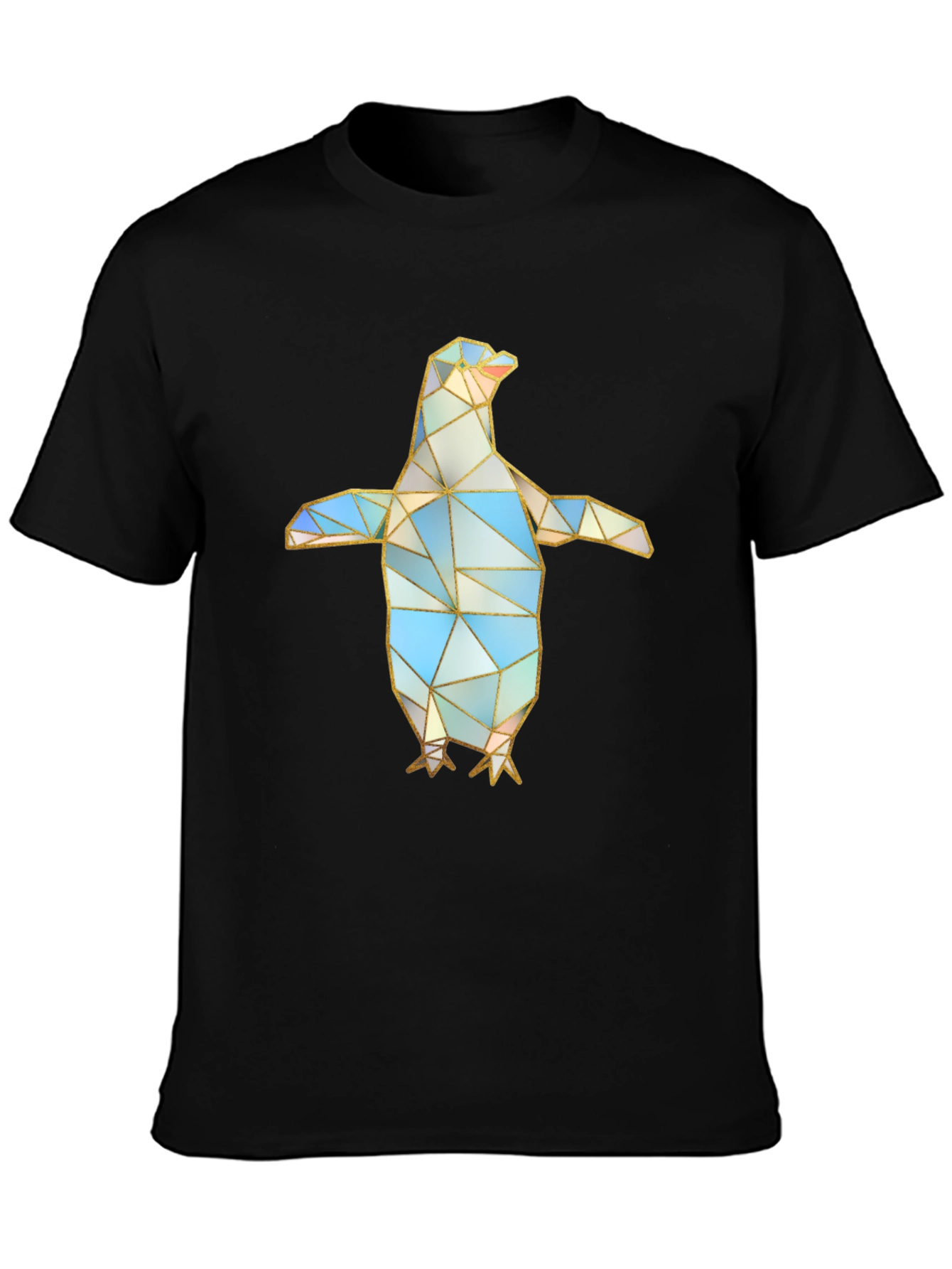 Geometric Penguin Graphic Tee - Modern Art Design